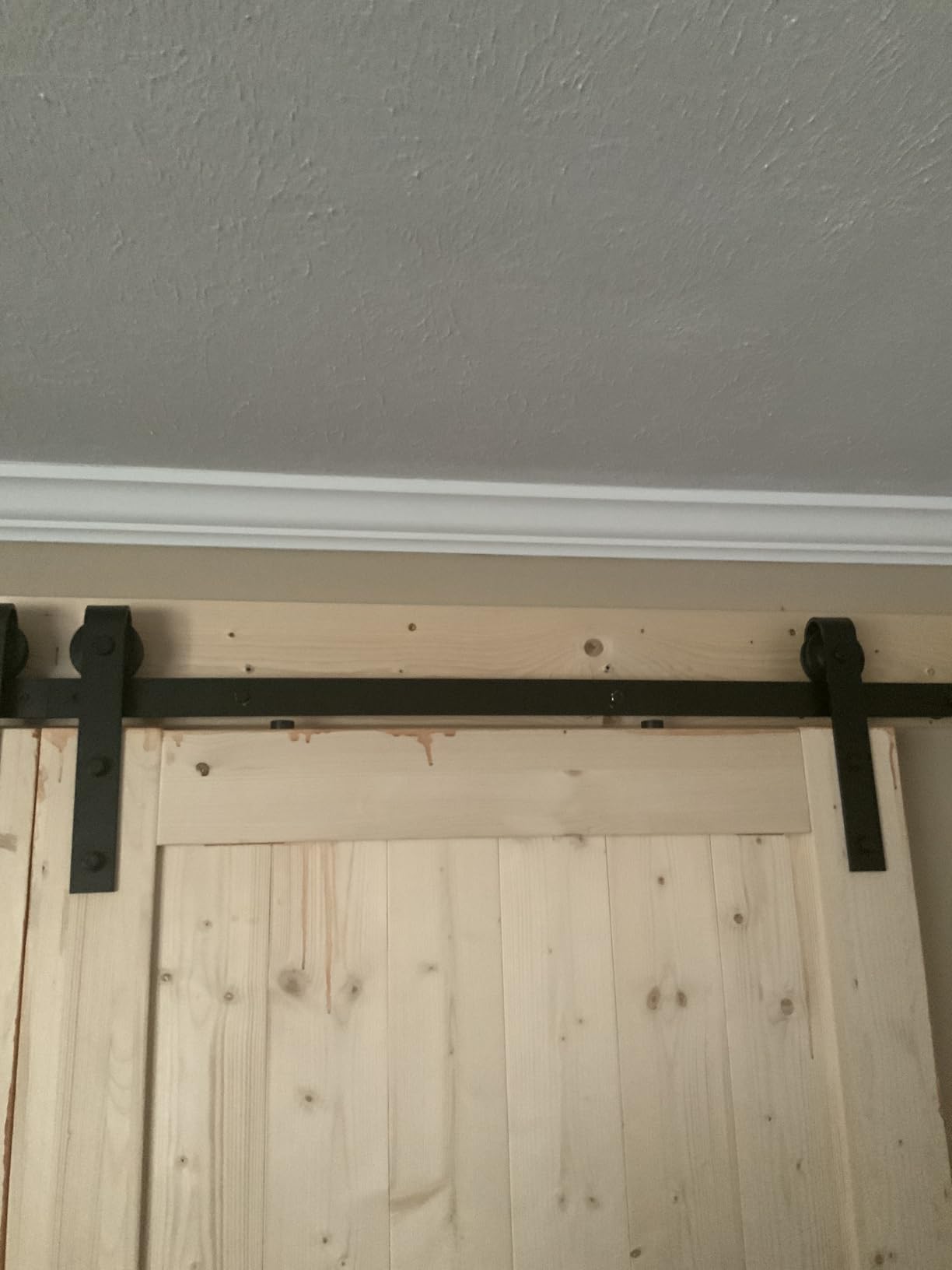 FREDBECK 36in x 84in Wood Barn Door with 6.6FT Barn Door Hardware Kit Included K Shape Solid Spruce Panel customer photo 1
