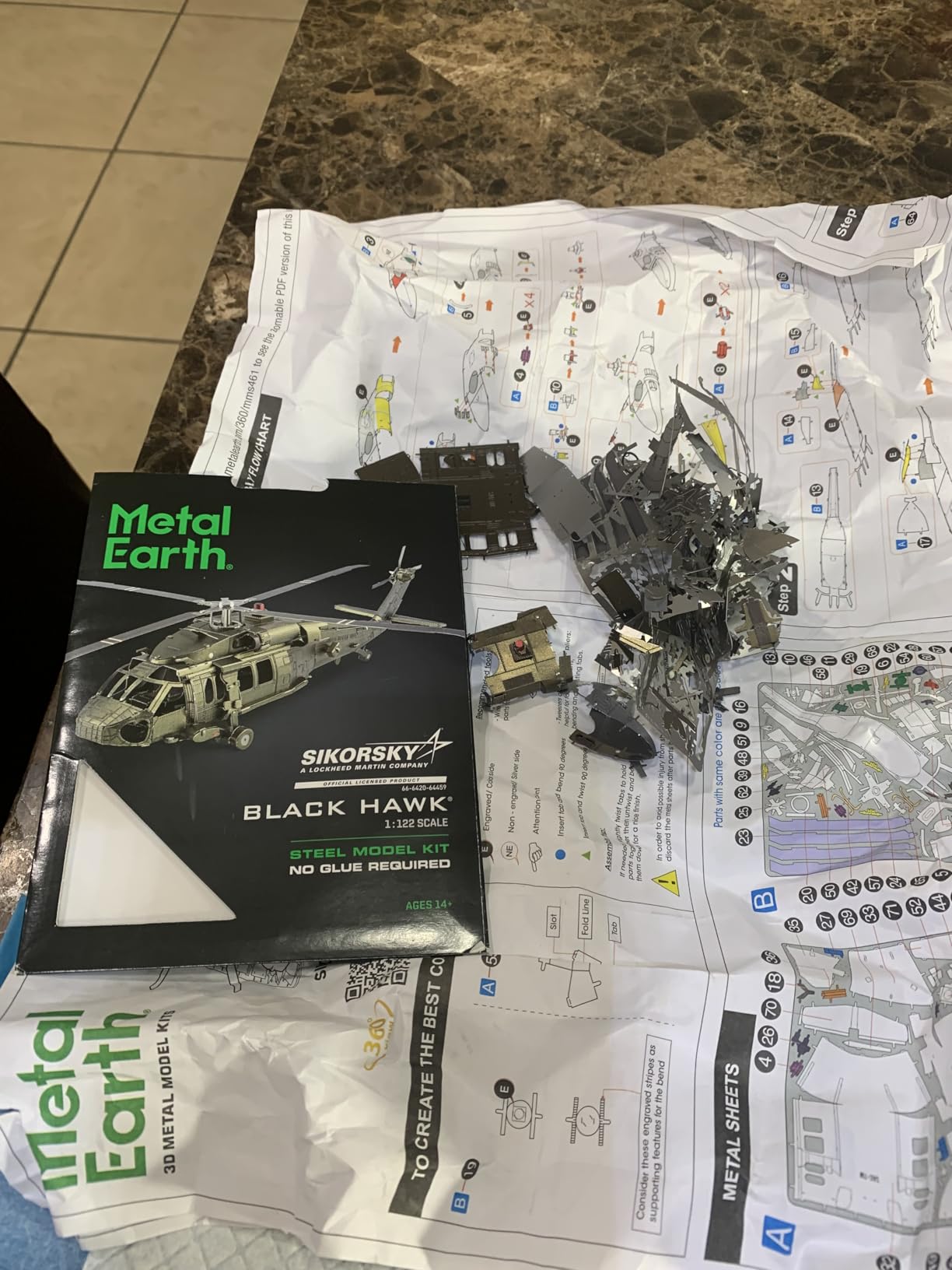 Metal Earth UH-60 Black Hawk Helicopter 3D Metal Model Kit Fascinations customer photo 2