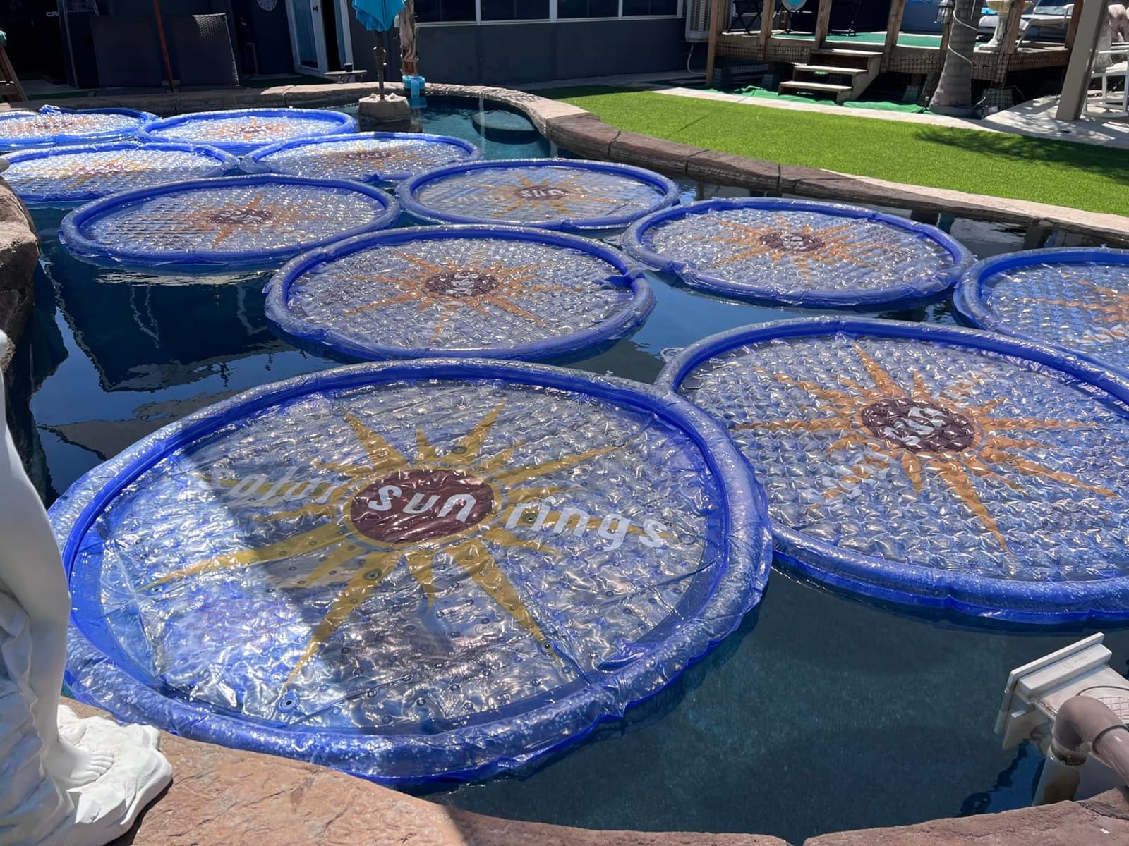 Solar Sun Rings 60-Inch UV Resistant Solar Pool Heater with Water Anchors | Sunburst | Above Ground & Inground Pools | 9-Pack customer photo 2