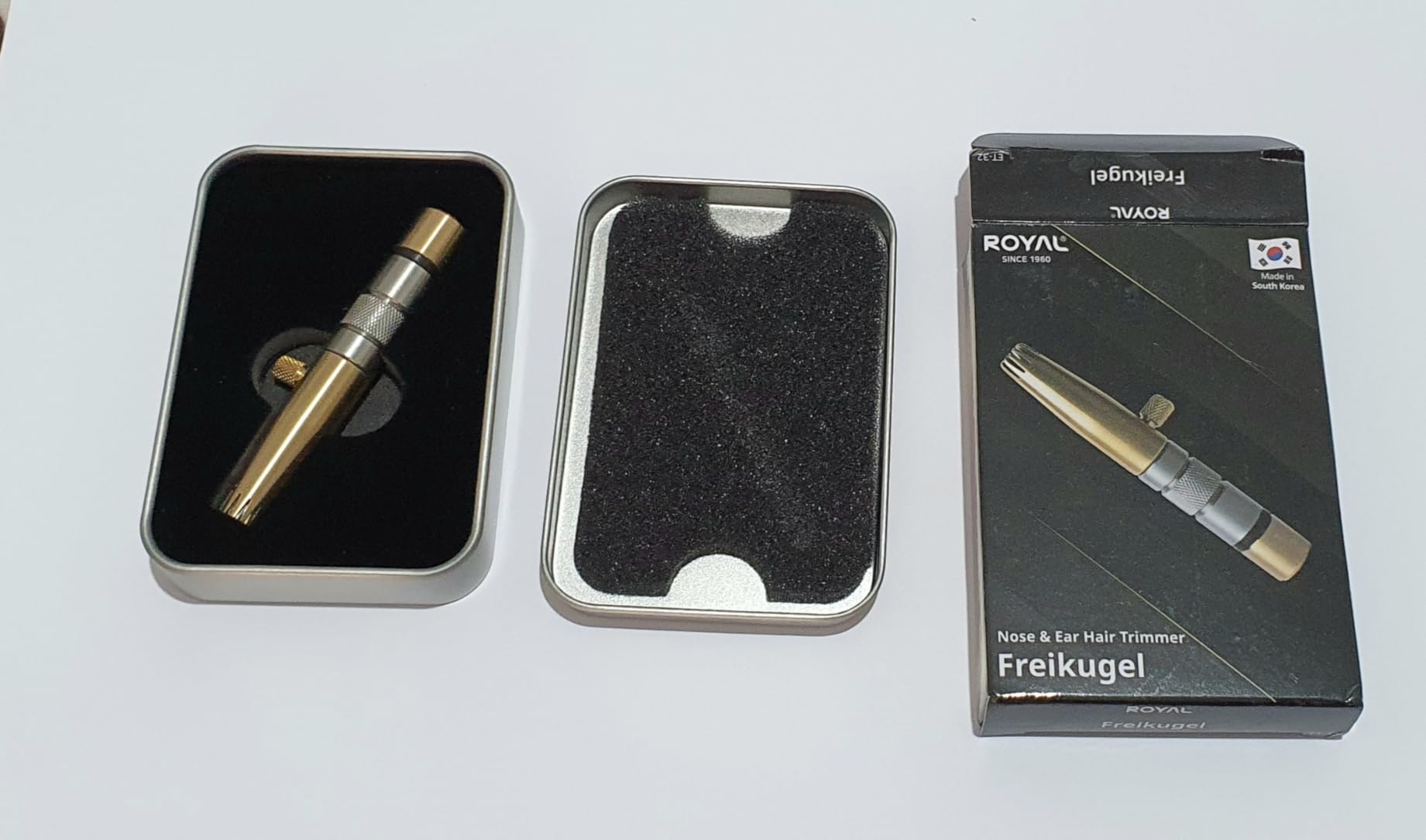 ROYAL [Made in Korea] Premium Nose Hair Trimmer for Men Freikugel, Manual, Battery-Free, Brass & Stainless Steel, Waterproof, Painless with a Patented Mechanism ET-32 customer photo 1