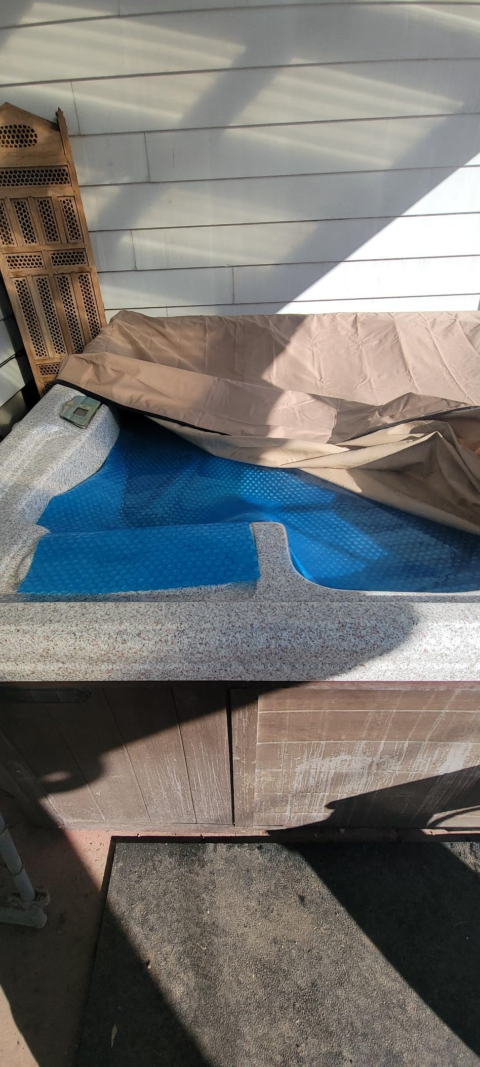 Waterproof Hot Tub Cover - Outdoor Spa Cover Cap(Fit 91''x91 x 20'') | 600D Heavy Duty Polyester Hot Tub Cover Protector (Dark Gray) customer photo 1