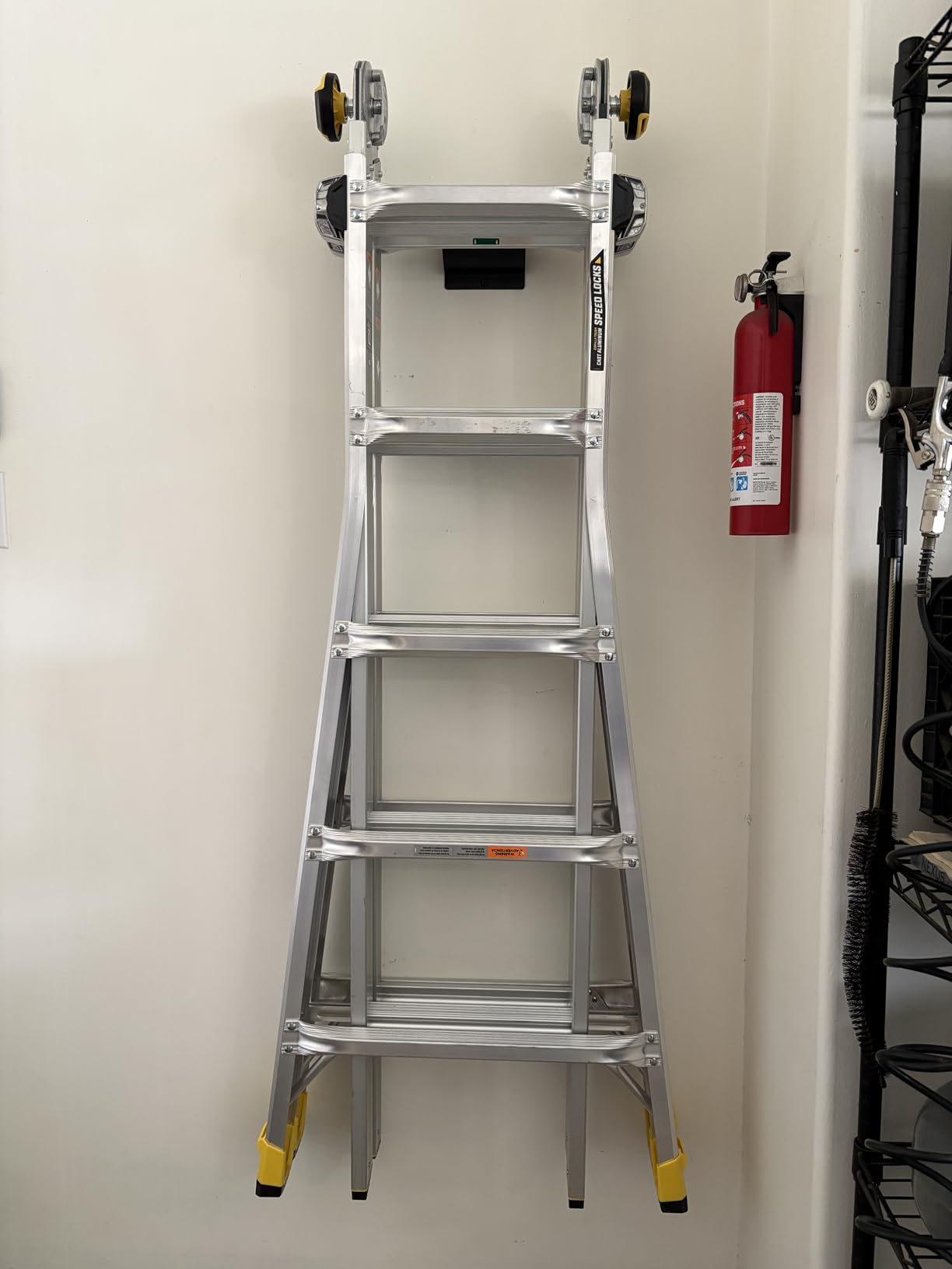 Ladder Hook - Black Heavy Duty Garage Wall Hanger - Utility Tool Storage | Sleek and Durable Wall Mounted Hook for Ladders, Folding Chairs and Step Stools, Helps Organise Home, Garage or Shed customer photo 1