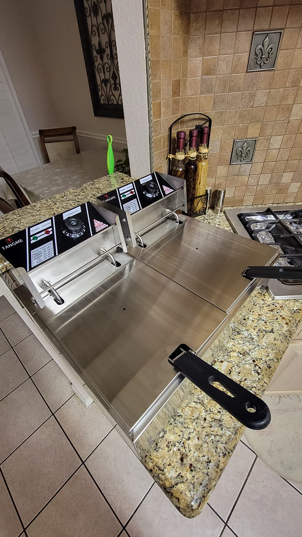 Commercial Deep Fryer, 3400W Electric Deep Fryers with 2x6.35QT Baskets, 0.8mm Thickened Stainless Steel Countertop Oil Fryer 20.7QT Large Capacity with Lids Temperature Controller (12L) customer photo 2