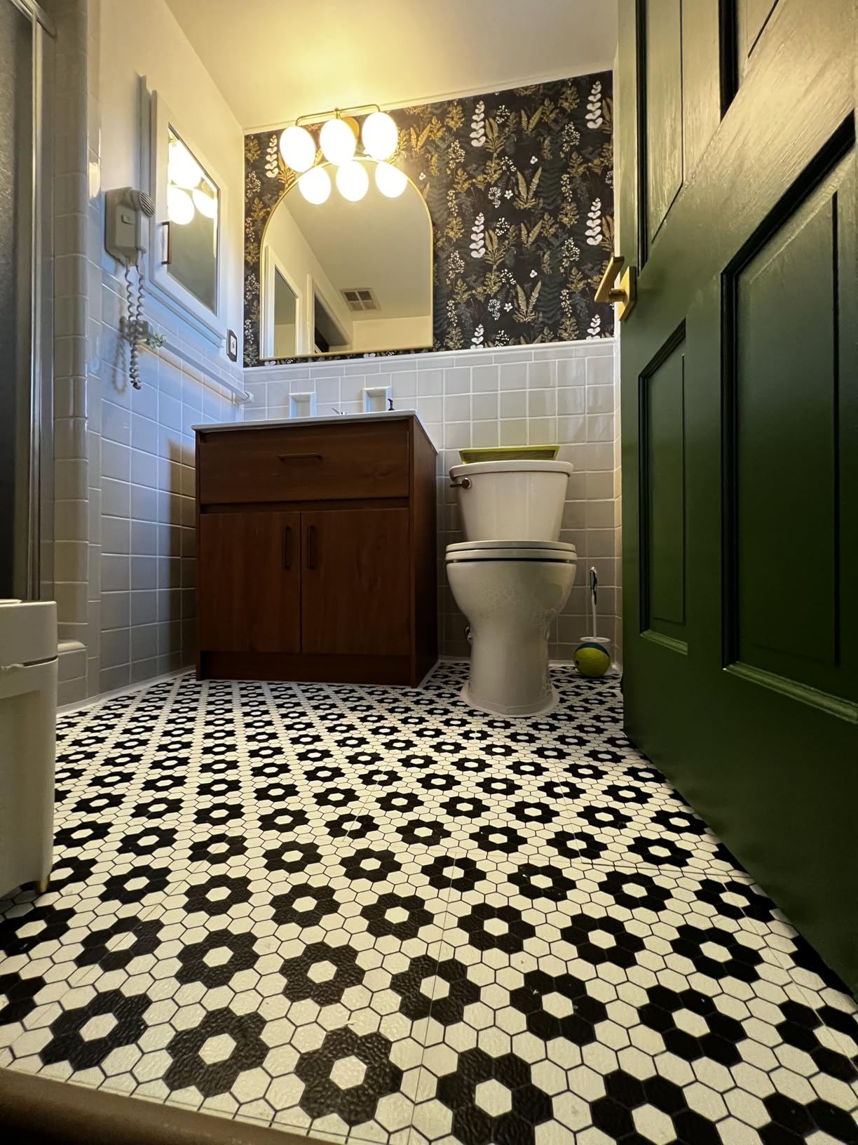 FloorPops Black Biscotto Peel & Stick Floor Tiles customer photo 1