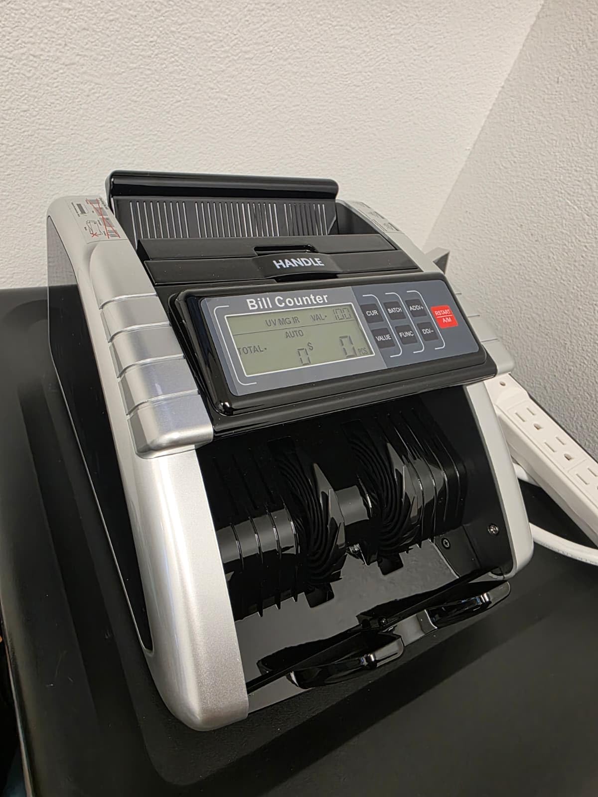 Aneken Money Counter Machine with Value Count, Dollar, Euro UV/MG/IR/DD/DBL/HLF/CHN Counterfeit Bill Detectors, Add and Batch Modes, Cash Counter with LCD Display | Jam-free and durable customer photo 2