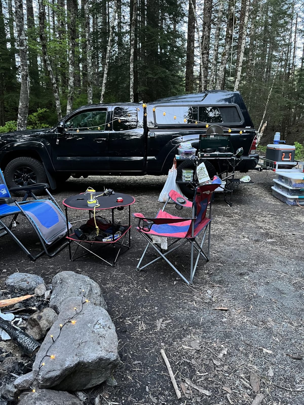 Portable Camping Table Folding Picnic Tables Lightweight Folding Table Waterproof Canvas Beach Table for Outside with 4 Cup Holders & Carry Bags for Camping, Beach, Campfires and Tailgating customer photo 1