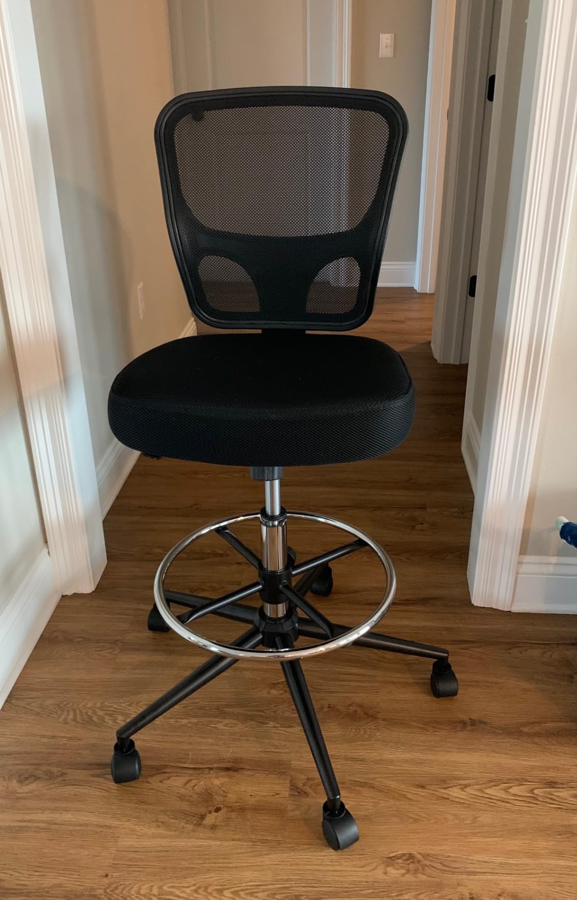 Armless Drafting Chair Tall Office Chair Adjustable Height High Back Ergonomic Desk Chair Drafting Stool Rolling Bar Stools Chairs with Footrest and Wheels customer photo 1