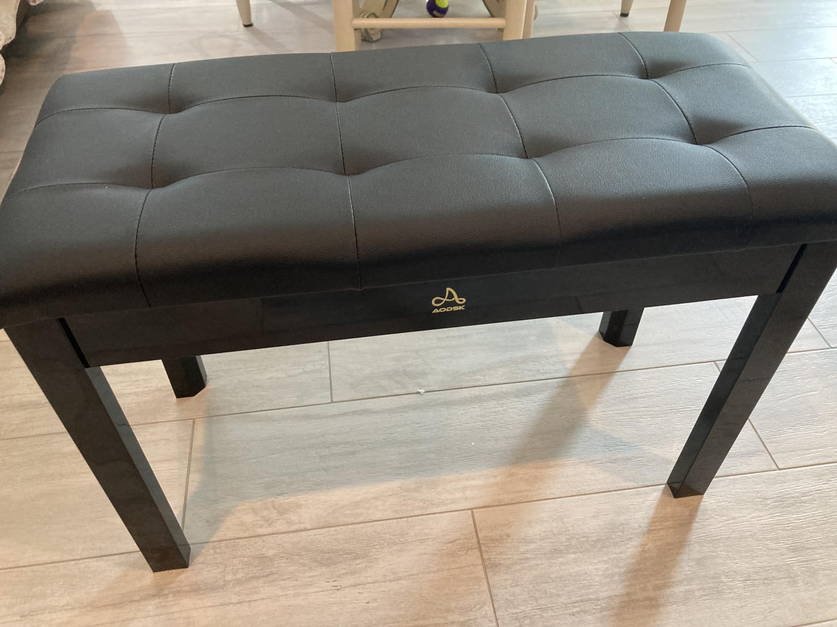 AODSK Wooden Duet Piano Bench with Padded Cushion and Storage Compartment for Music Books 29.13''x12.99''x18.11''(Black) (Duet Piano Bench) customer photo 1