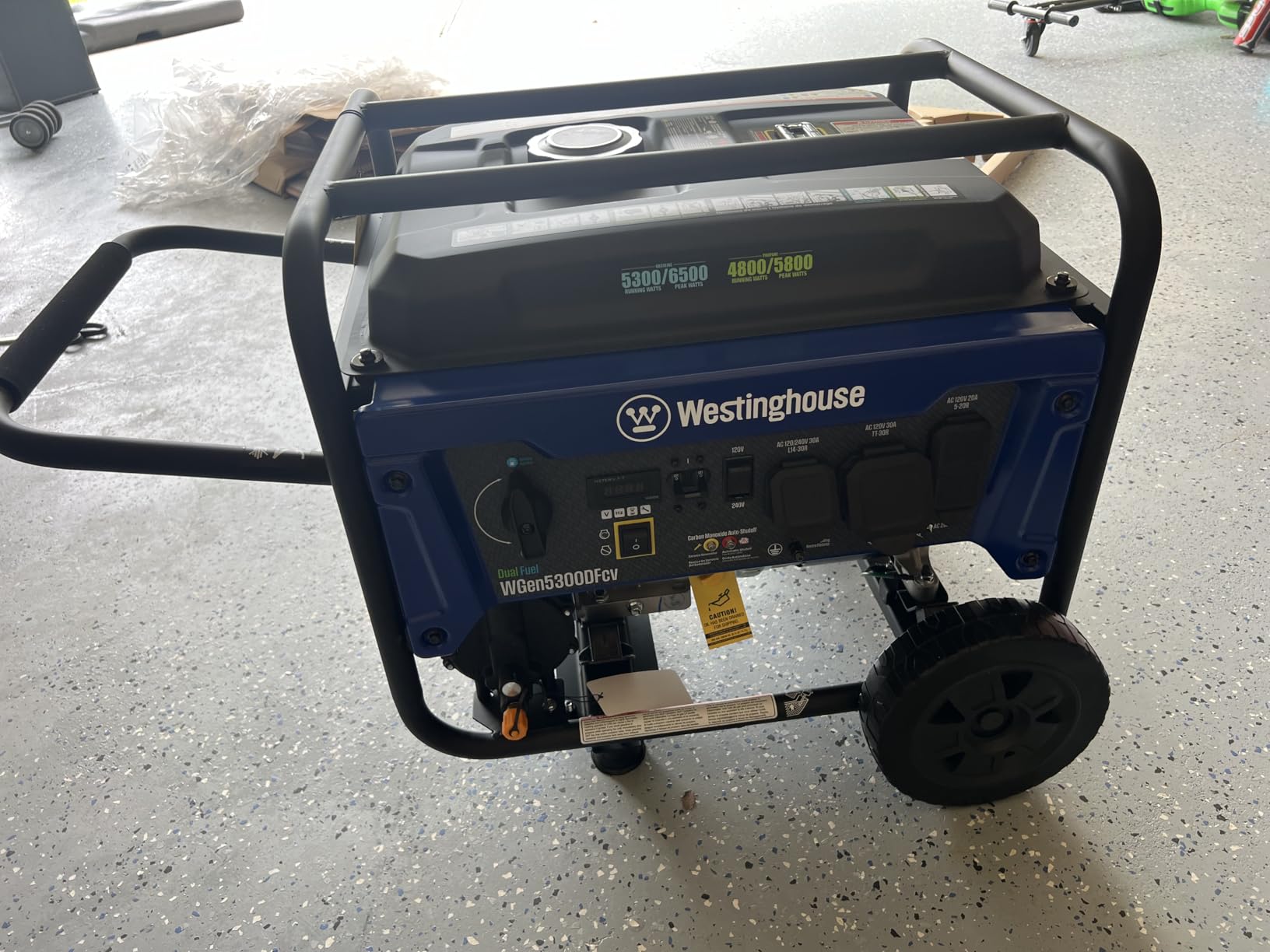 Westinghouse 6500 Watt Dual Fuel Home Backup Portable Generator, Transfer Switch Ready 30A Outlet, RV Ready 30A Outlet, CO Sensor customer photo 1