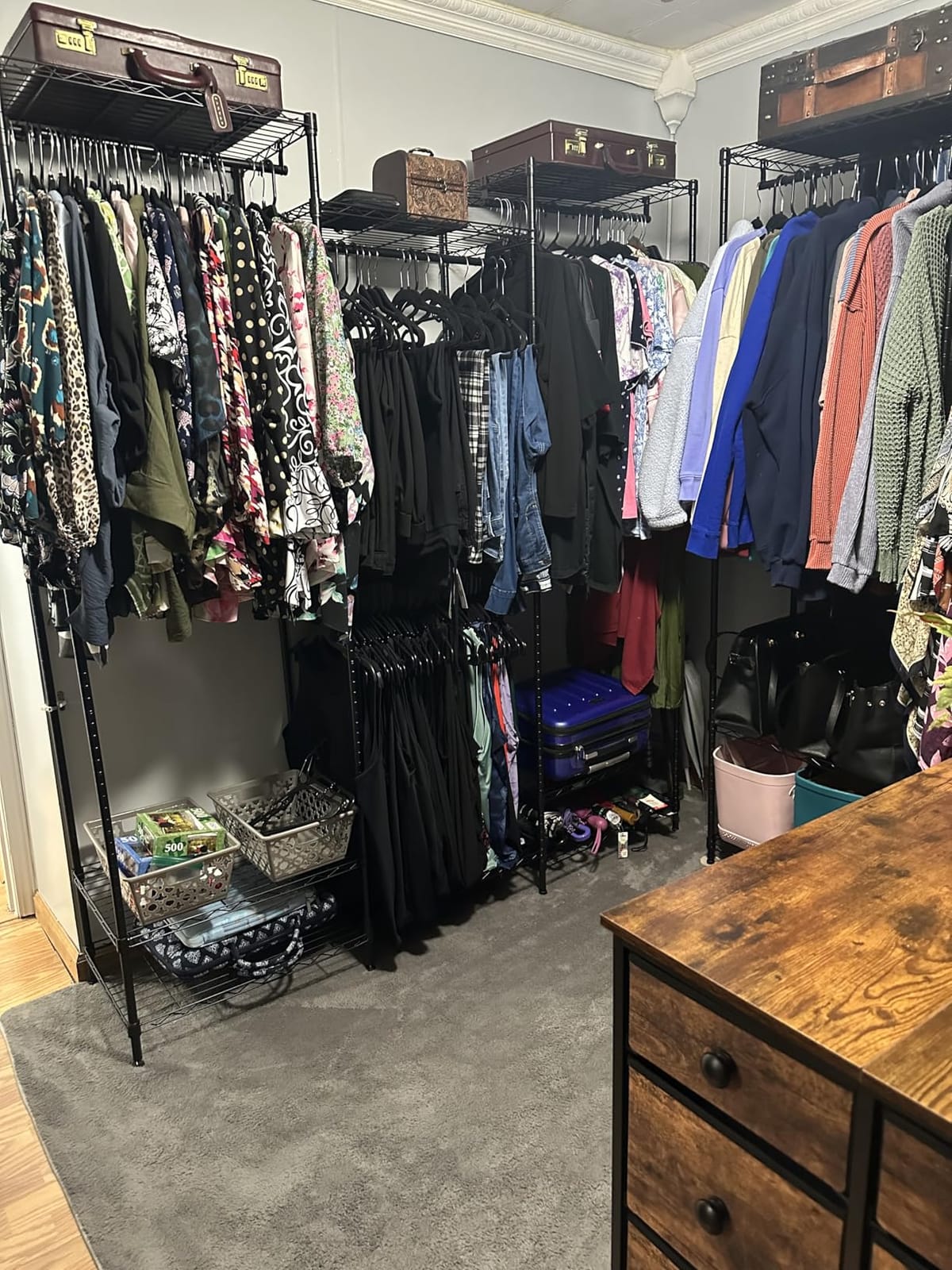 VIPEK V5 Heavy Duty Clothes Rack, Freestanding Modular Closet System, Black | 890 lbs Load, 4 x 23.6 in hanging rods, 8 x shelves (2 adjustable), Supports expansion with accessories customer photo 2