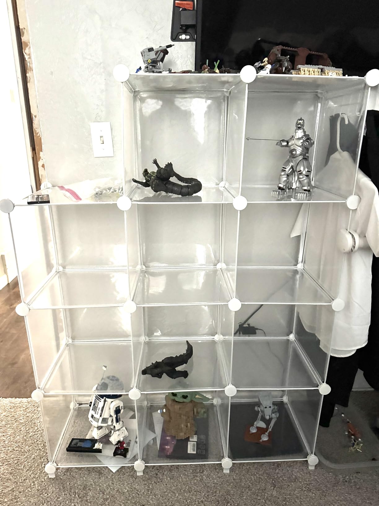 AWTATOS 12 Cube Storage Organizer, Closet Organizer Storage Shelves, White | Portable Closet Organizers, DIY Stackable Storage Cubes Shelves Bookshelf, Plastic Clothes Shelving for Home, Bedroom customer photo 1