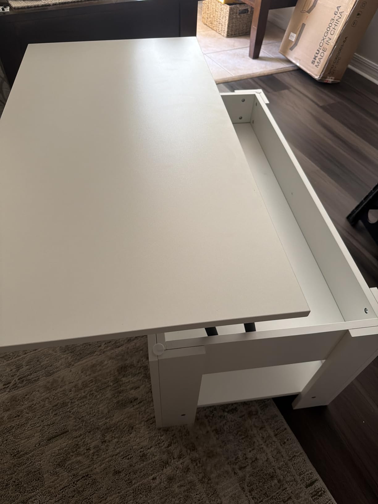 Yaheetech Black Lift Top Coffee Table with Storage for Living Room, 38.6