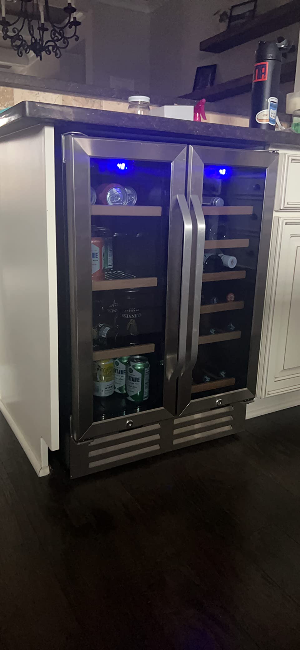Wine and Beverage Refrigerator, 24 Inch Dual Zone Fridge with Glass Door, Built-In Cooler with Powerful and Quiet Cool System/18 Bottles and 88 Cans Capacity customer photo 1