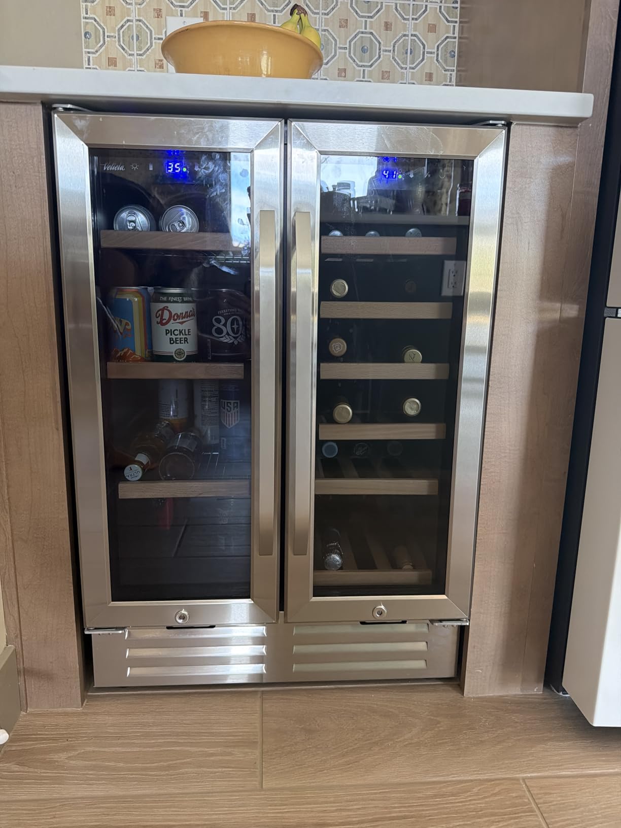 24 Inch Wine Cooler Fridge Dual Zone, Professional Large Capacity High Wine Refrigerator with Powerful Compressor, Quiet Operation and Elegant Design-KMHJ408D customer photo 1