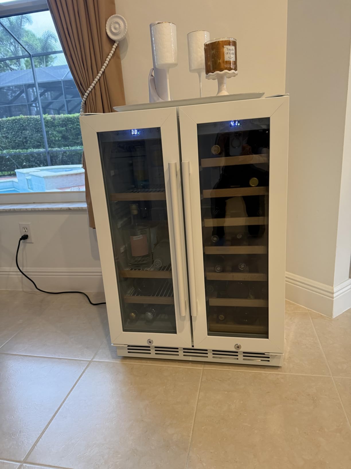 24 Inch Wine Cooler Fridge Dual Zone, Professional Large Capacity High Wine Refrigerator with Powerful Compressor, Quiet Operation and Elegant Design-KMHJ408D customer photo 2