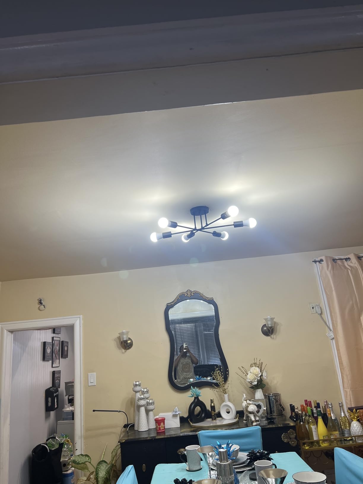 Bosceos Modern Sputnik Chandelier, 6-Light Ceiling Lights Fixture 22