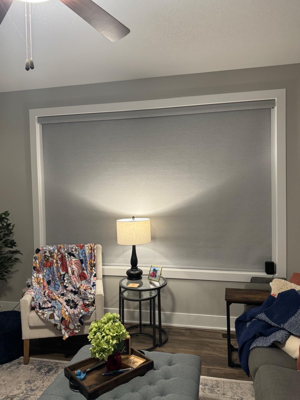 SmartWings Motorized Smart Roller Shades, 100% Blackout Essential Grey | Customized Automatic Shades for Indoor Window, Cordless Electric Blinds Compatible with Alexa/Homekit/Google customer photo 2