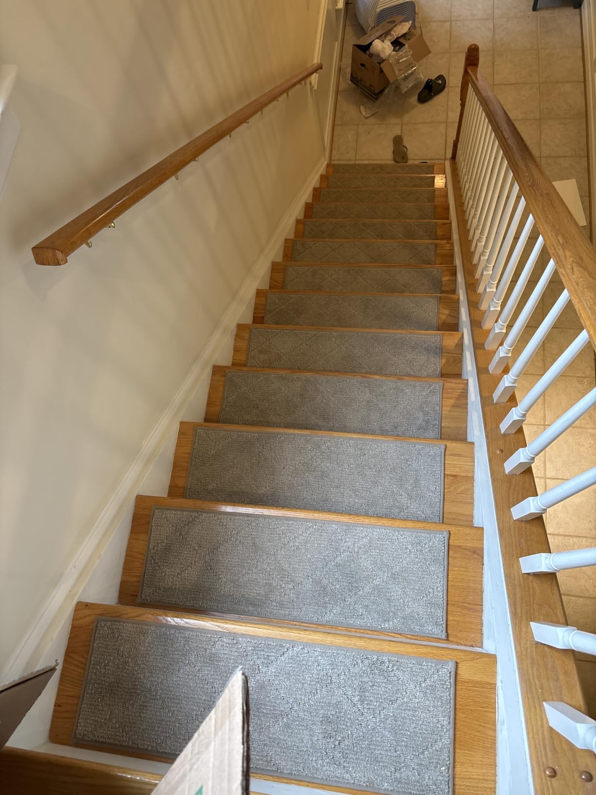 COSY HOMEER Edging Stair Treads Non-Slip Carpet Mat 28inX9in,15pc,Beige customer photo 2
