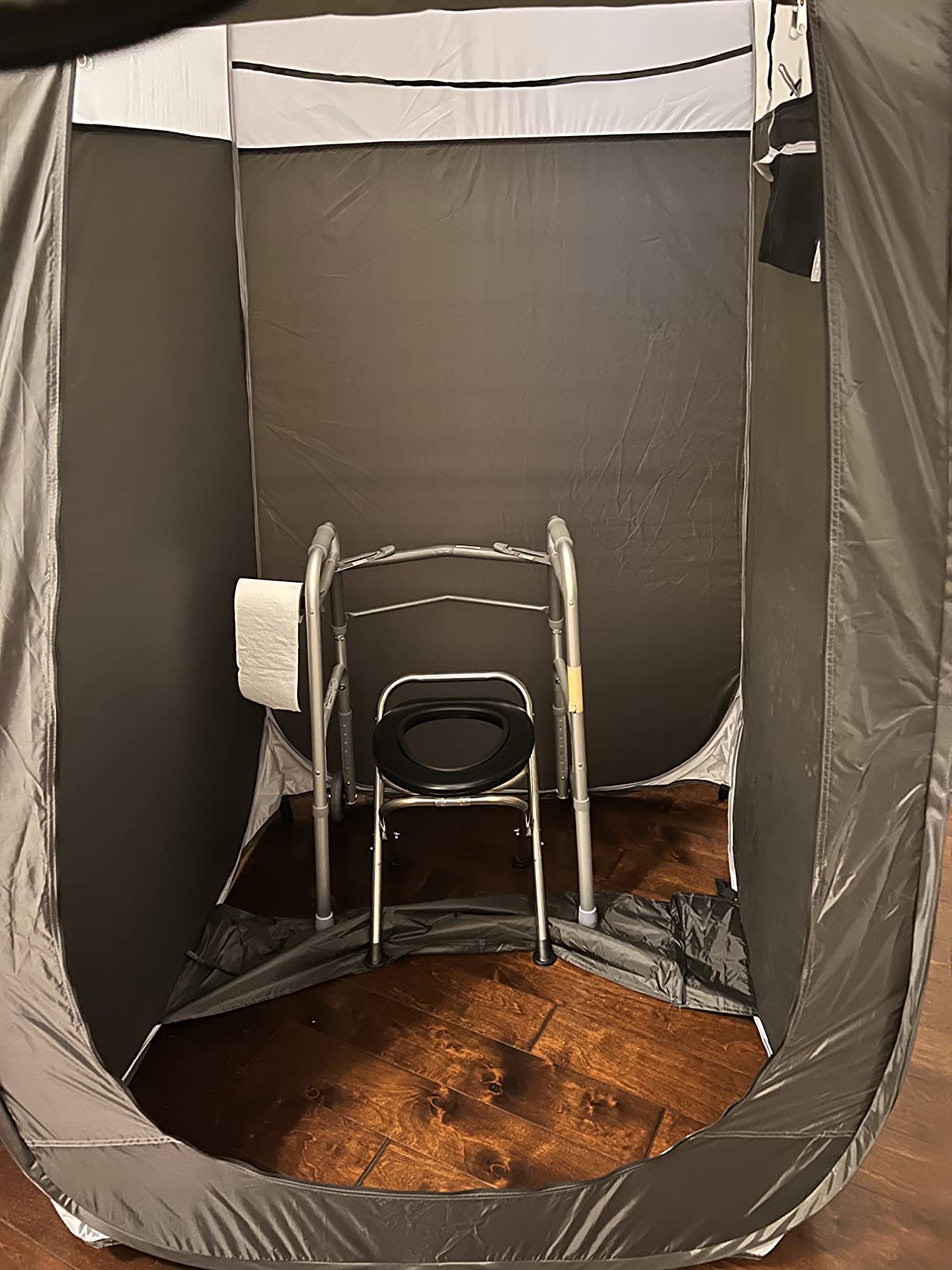 BLIKA Portable Toilet for Camping, 350LBS Stainless Steel Foldable Camp Travel Toilet with Soft Seat for Adults, 16.5-Inch Portable Toilet for Truckers, Camping, RV Travel, Road Trips, Outdoor Use customer photo 2