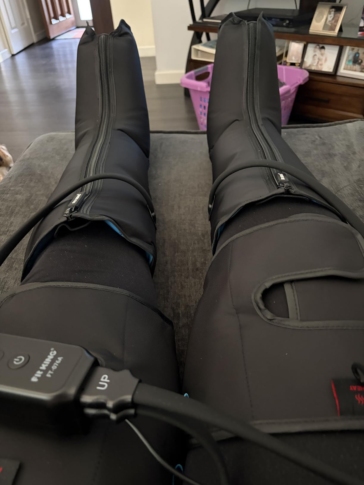FIT KING Air Compression Leg Massager with Heat and Compression for Circulation and Pain Relief, Full Leg & Foot Massager for Swelling Edema RLS with Pressure Sensor LCD Display for Dad Mom Wife customer photo 2