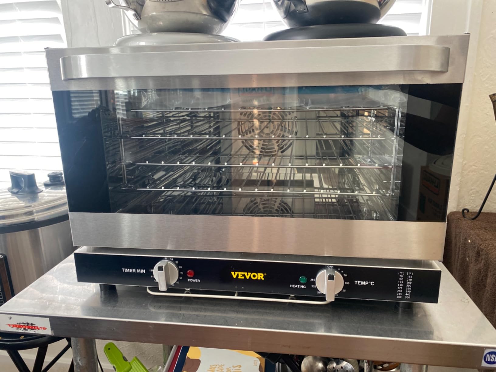 VEVOR Commercial Convection Oven, 47L/43Qt, Half-Size Conventional Oven Countertop, 1600W 4-Tier Toaster w/Front Glass Door, Electric Baking Oven w/Trays Wire Racks Clip Gloves, 120V customer photo 2