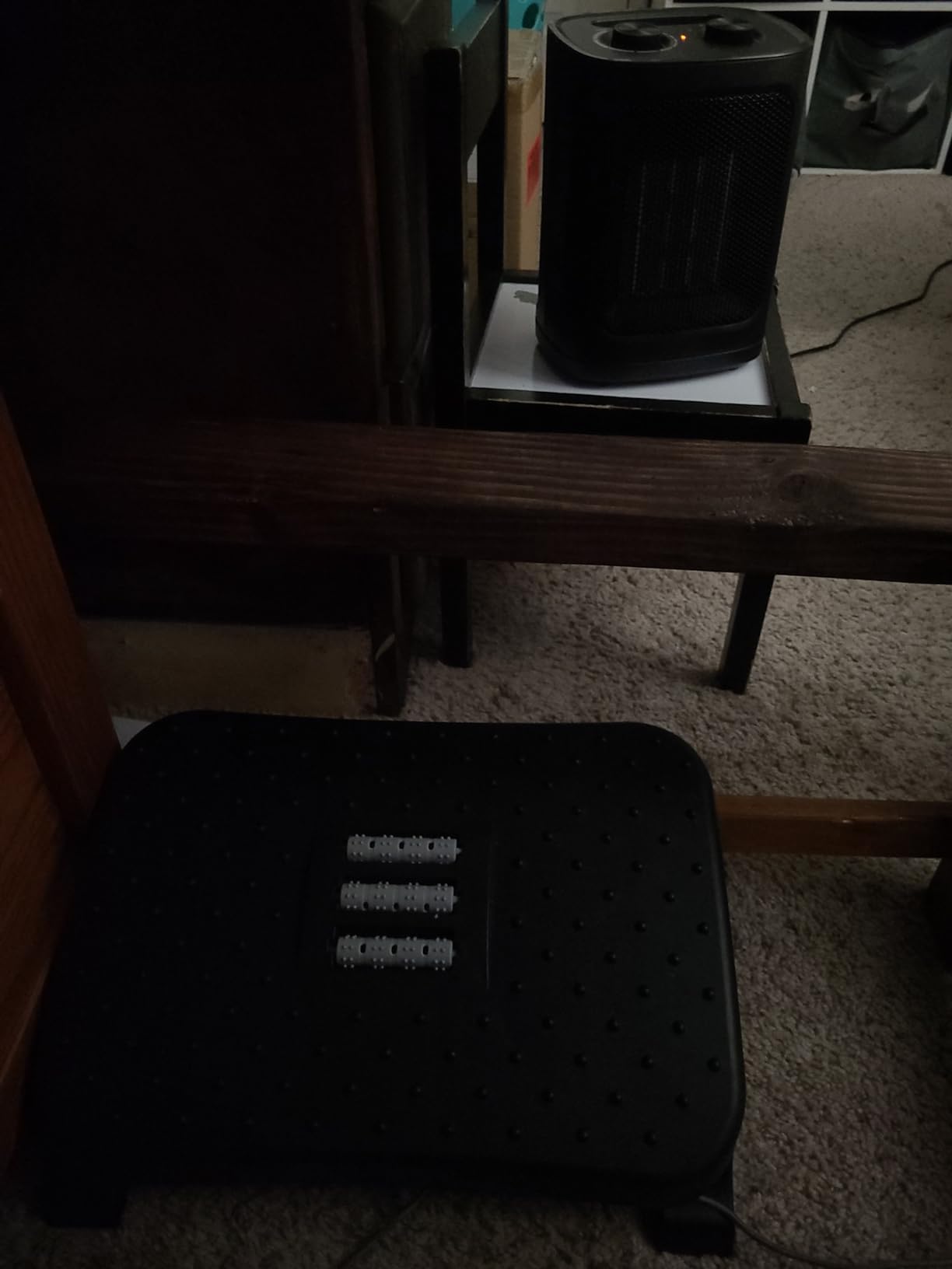 Under Desk Footrest,Ergonomic Footrest with Massage Rollers for Home Office | Ergonomic foot support with massage rollers,reduces leg pressure, stable 120 lbs capacity,ideal for office,home,computer desk customer photo 1