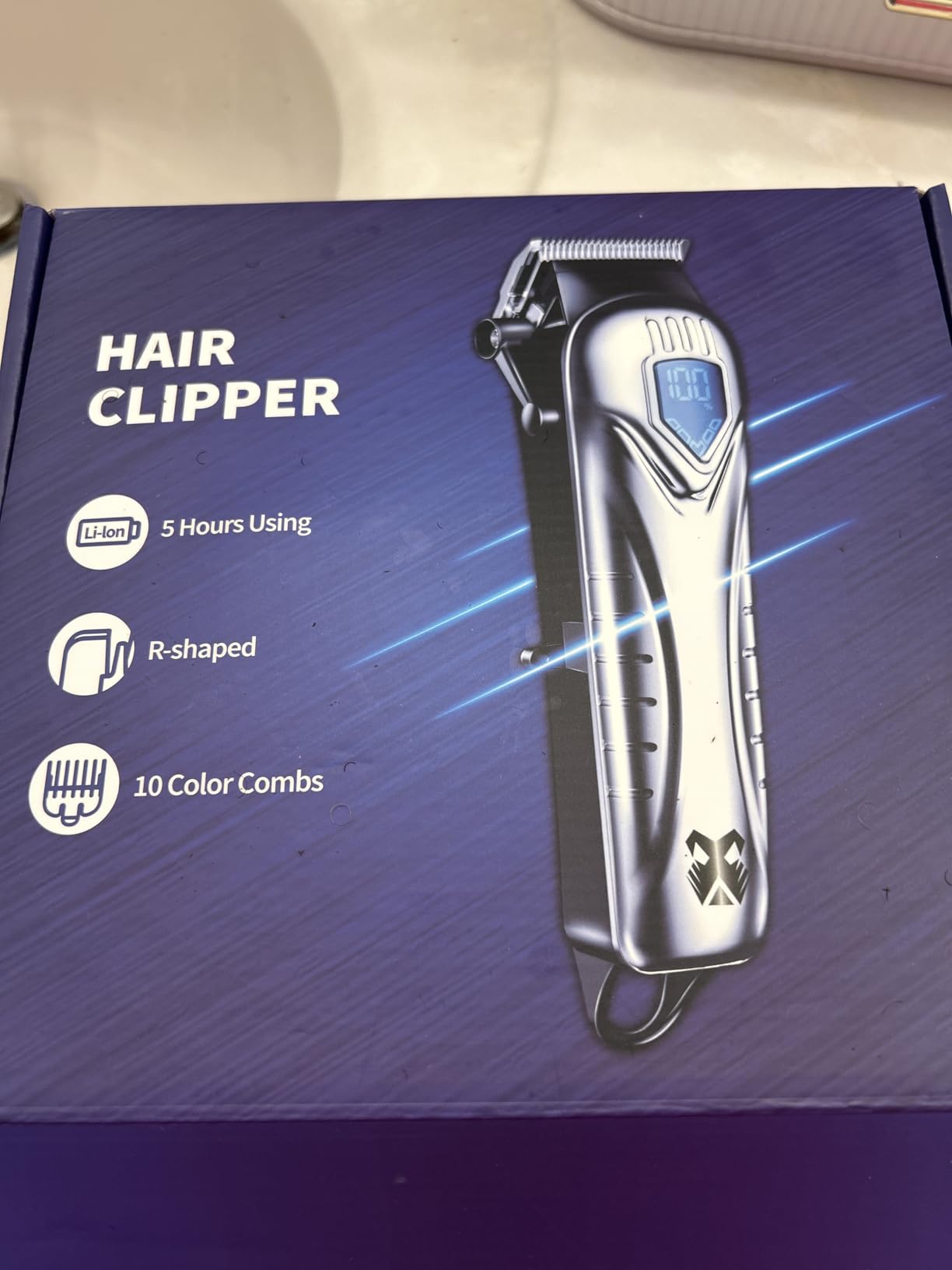 Chicclly Low Noise Hair Clippers for Men & Women with 10 Color Guide Combs | Cordless Hair Cutting Kit with Carbon Steel Blade, 10 Guide Combs, LED Display, Scissors and Cape, 5H Runtime, Gifts for Men customer photo 2