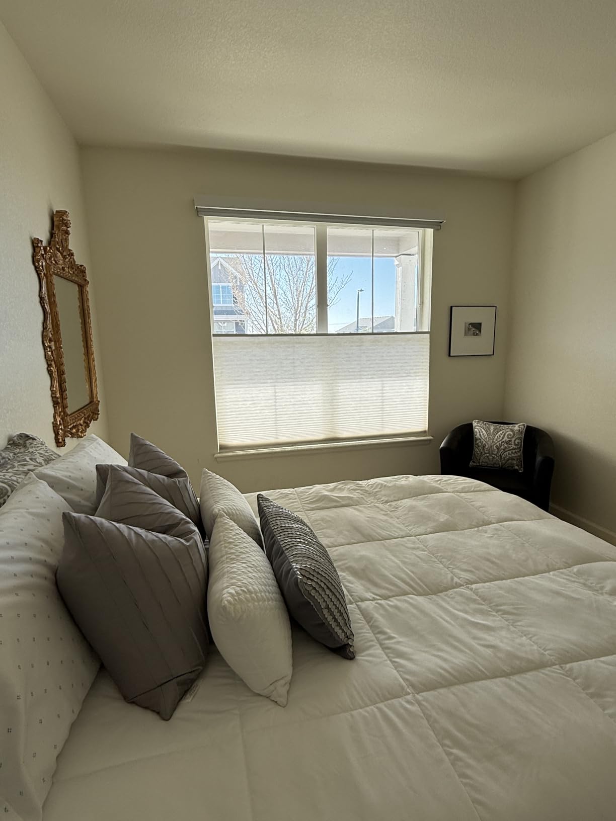 Motorized Roller Shades, 100% Blackout, Linen White | Automatic Blinds for Indoor Windows, Works with Alexa Google Apple Home, Remote & App Control, Solar/USB Charging, Custom Size customer photo 2