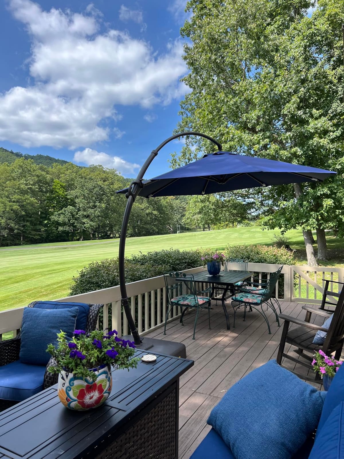 LAUSAINT HOME Outdoor Patio Umbrella with Base included, 11 FT Deluxe Curvy Cantilever Umbrella Heavy Duty Offset Hanging Umbrella with 360° Rotation for Market, Pool, Garden, Backyard, Deck (Beige) customer photo 1