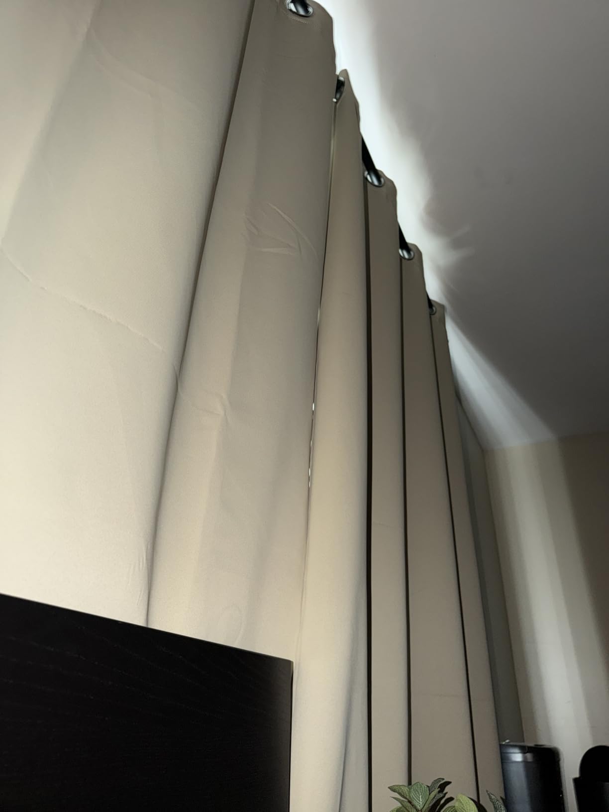 ChrisDowa 100% Blackout Curtains for Bedroom 63 Inch Long with Black Liner | 2 Thick Layers, Thermal Insulated, Grommet, Window Treatment, Living Room Drapes, 2 Panels Set, Light Grey, 42 x 63 Inch customer photo 2