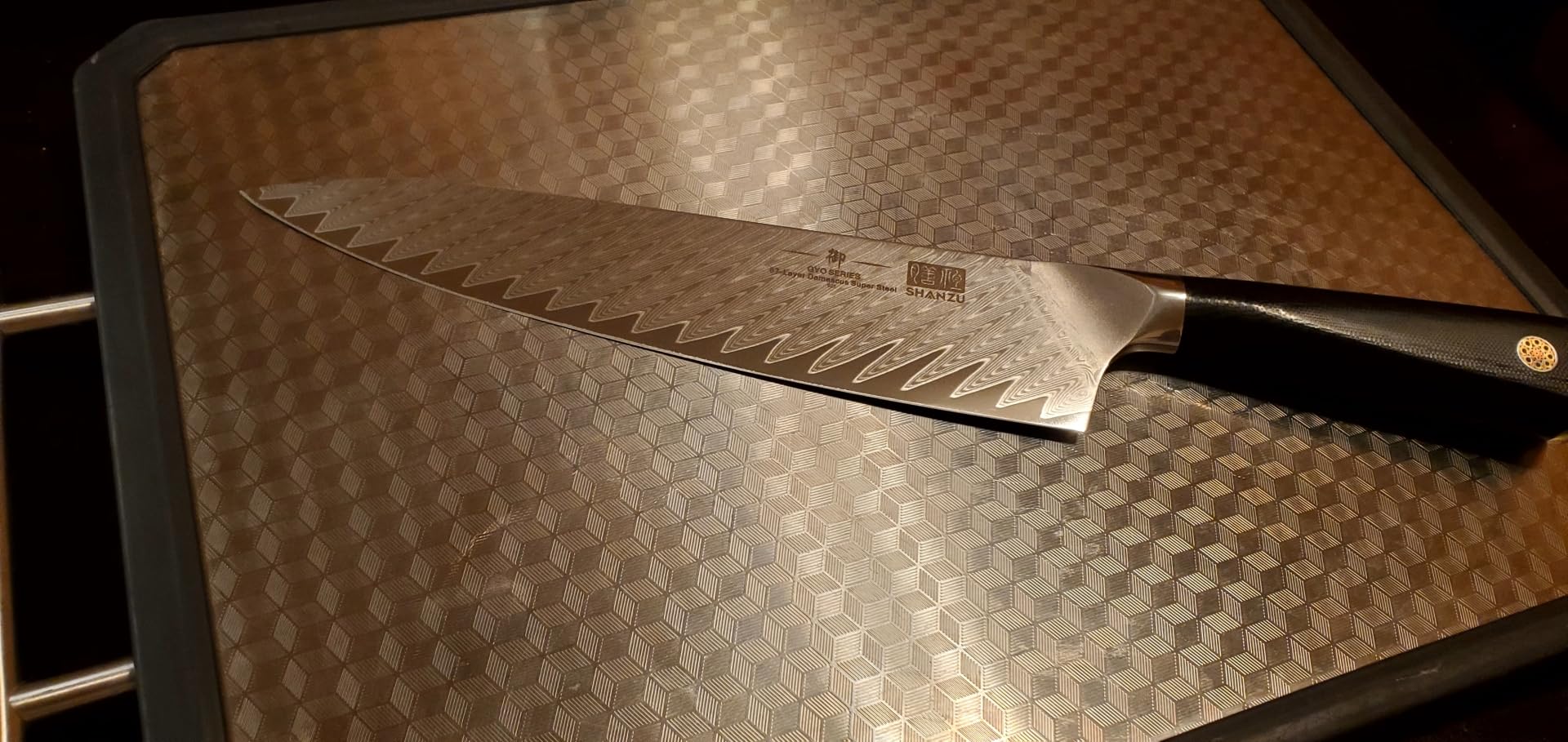 SHAN ZU 7-Piece Damascus Knife Set | Professional Kitchen Knife Sets for Chefs, Japanese 10Cr15MoV Super Steel Knife Block Set With G10 Handle , GYO Series customer photo 1