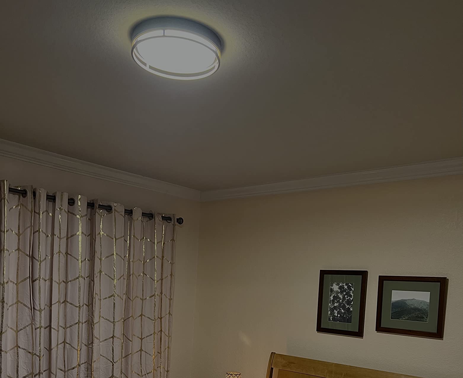12.5 Inch LED Flush Mount Ceiling Light Fixture, 26W, Super Bright 1700 Lumens, 3 Color 3000K/4000K/5000K, Dimmable Ceiling Lamp for Bedroom Hallway Bathroom Kitchen Laundry (Black Gold) customer photo 2