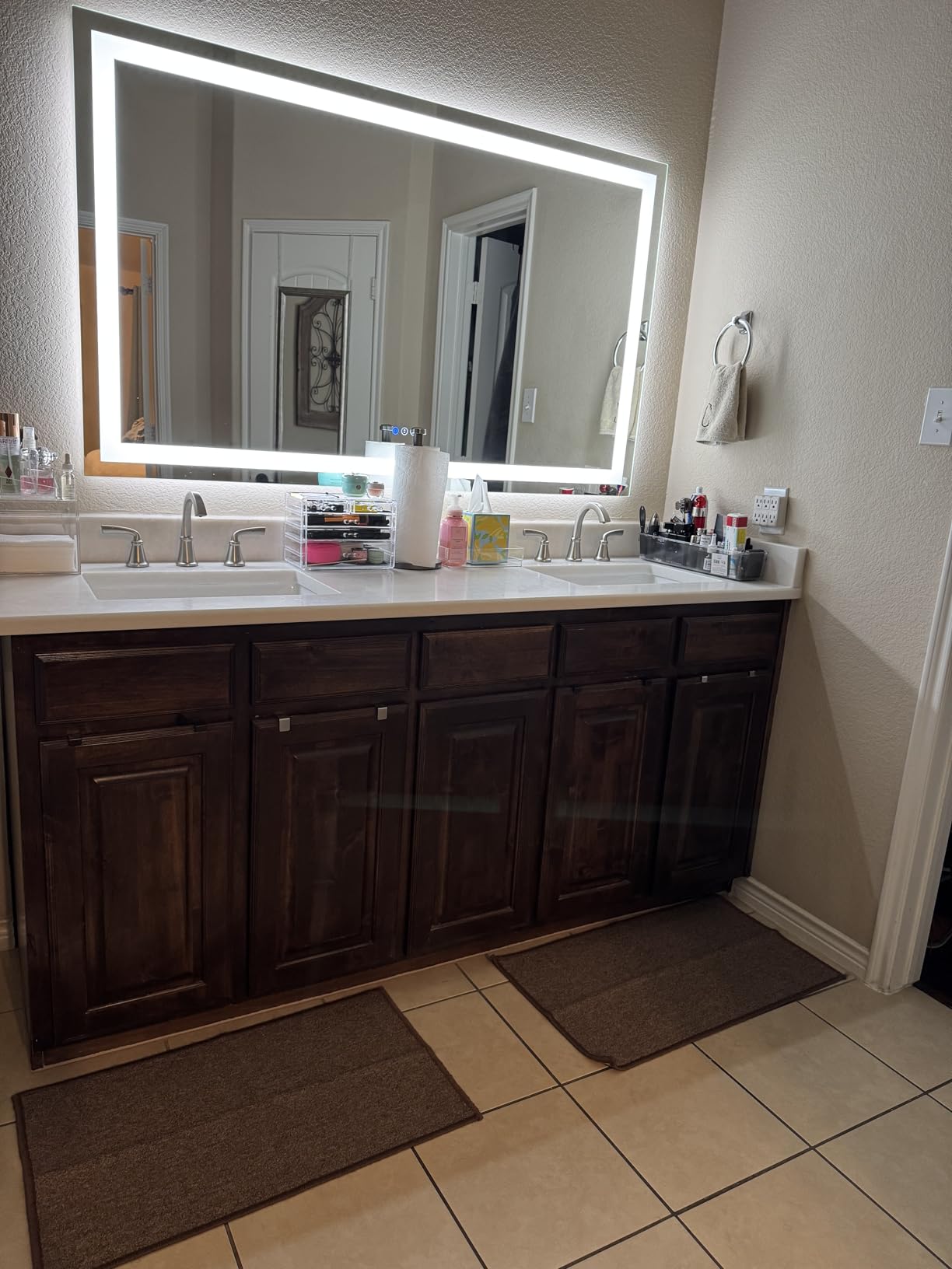 60x36 LED Bathroom Mirror with Lights, Lighted Vanity Mirror | Backlit and Front Light, Anti-Fog, 3 Color Dimmable, Memory, Tempered Glass, IP54 Waterproof, UL Listed customer photo 1
