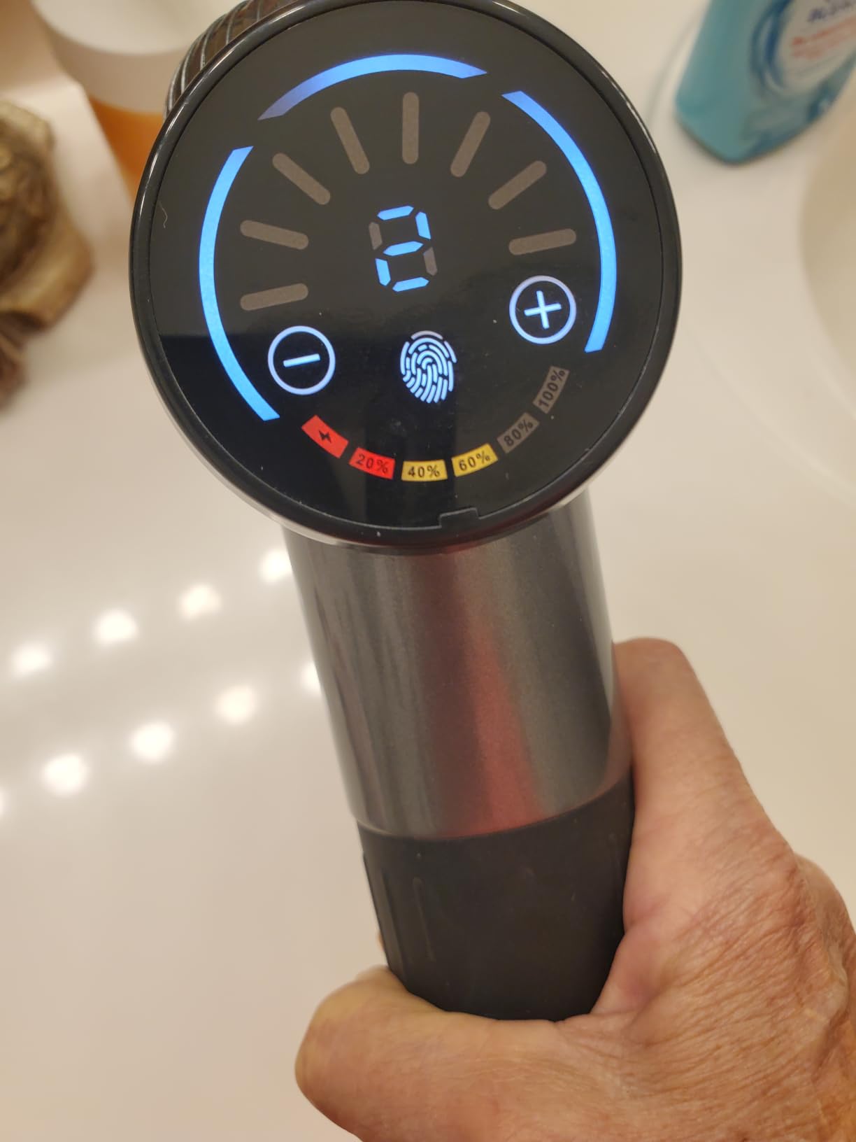 TOLOCO Massage Gun, Deep Tissue Back Massage for Athletes for Pain Relief, Percussion Massager with 10 Massages Heads & Silent Brushless Motor, Fathers Day Dad Gifts, Carbon customer photo 1