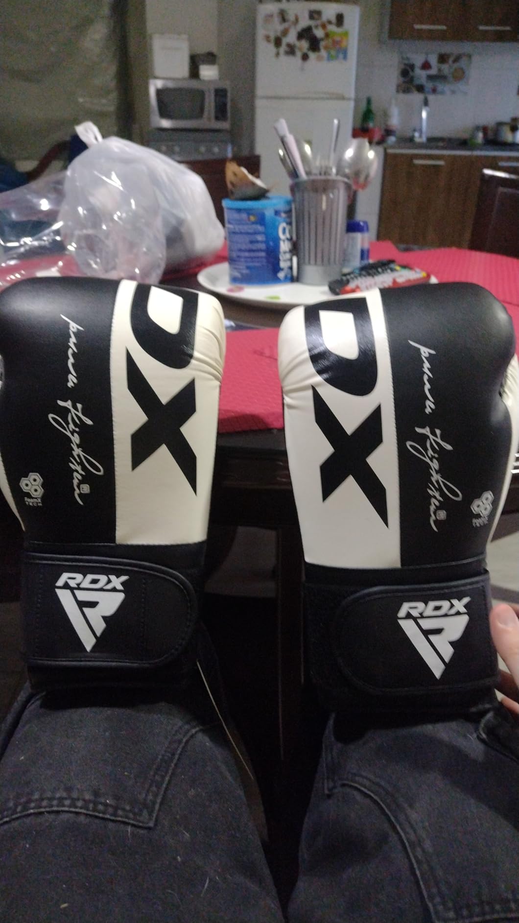 RDX Boxing Gloves, Maya Hide Leather Training Gloves for Muay Thai, Kickboxing, Sparring customer photo 1