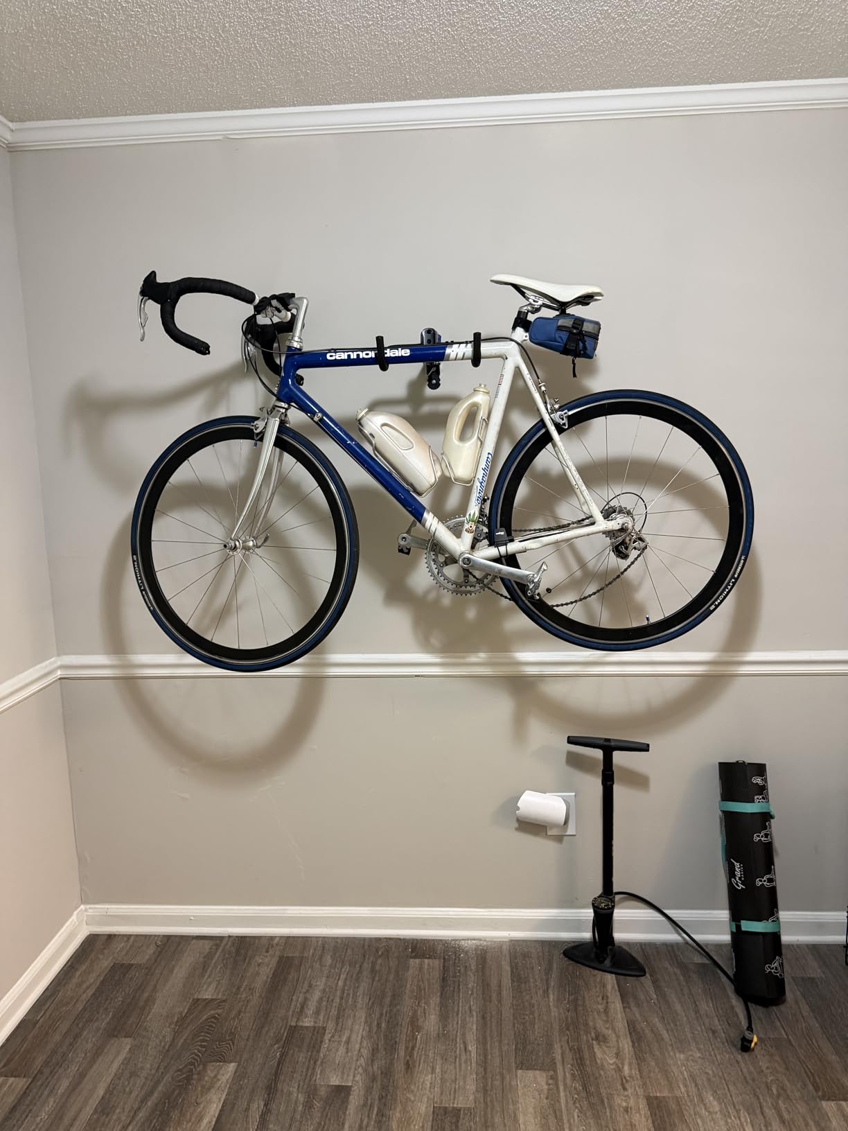 Gootus Bike Wall Mount Hanger - Horizontal Bicycle Indoor Storage Rack | Heavy-duty, Save Space, Adjustable Angle, Foldable Hook - Hang Your Road, Mountain or Hybrid Bikes in Garage or Home customer photo 1