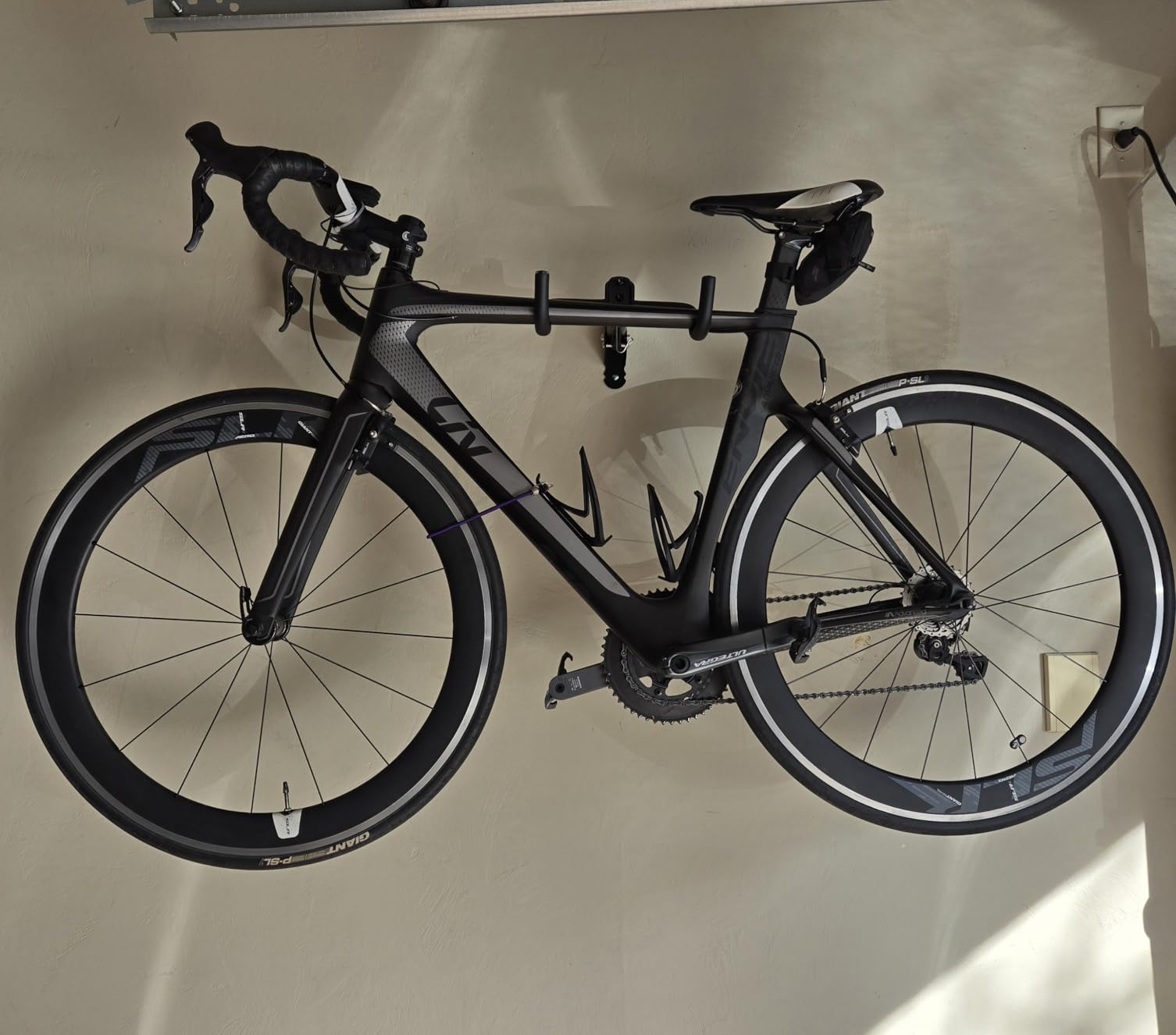 Gootus Bike Wall Mount Hanger - Horizontal Bicycle Indoor Storage Rack | Heavy-duty, Save Space, Adjustable Angle, Foldable Hook - Hang Your Road, Mountain or Hybrid Bikes in Garage or Home customer photo 2