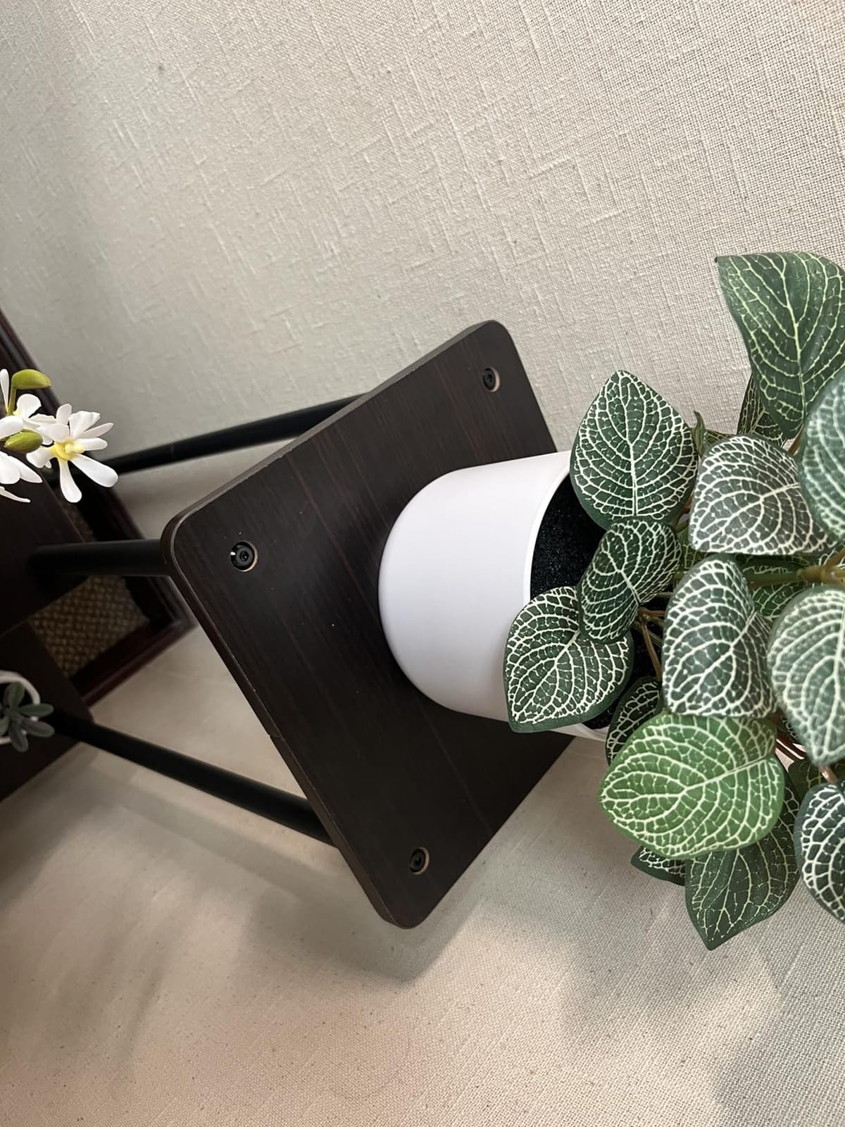 AZERPIAN 5 Tier Tall Plant Stand Indoor Corner Tiered Shelf Metal MDF Board | Sturdy Metal Frame,Space-saving Tiered Design Display Multiple Plants,Modern Style for Home,Balcony,Office Black+Rustic Brown customer photo 1