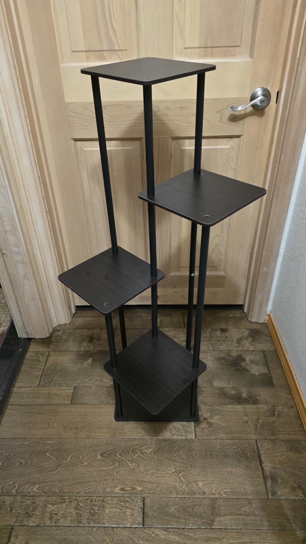 AZERPIAN 5 Tier Tall Plant Stand Indoor Corner Tiered Shelf Metal MDF Board | Sturdy Metal Frame,Space-saving Tiered Design Display Multiple Plants,Modern Style for Home,Balcony,Office Black+Rustic Brown customer photo 2