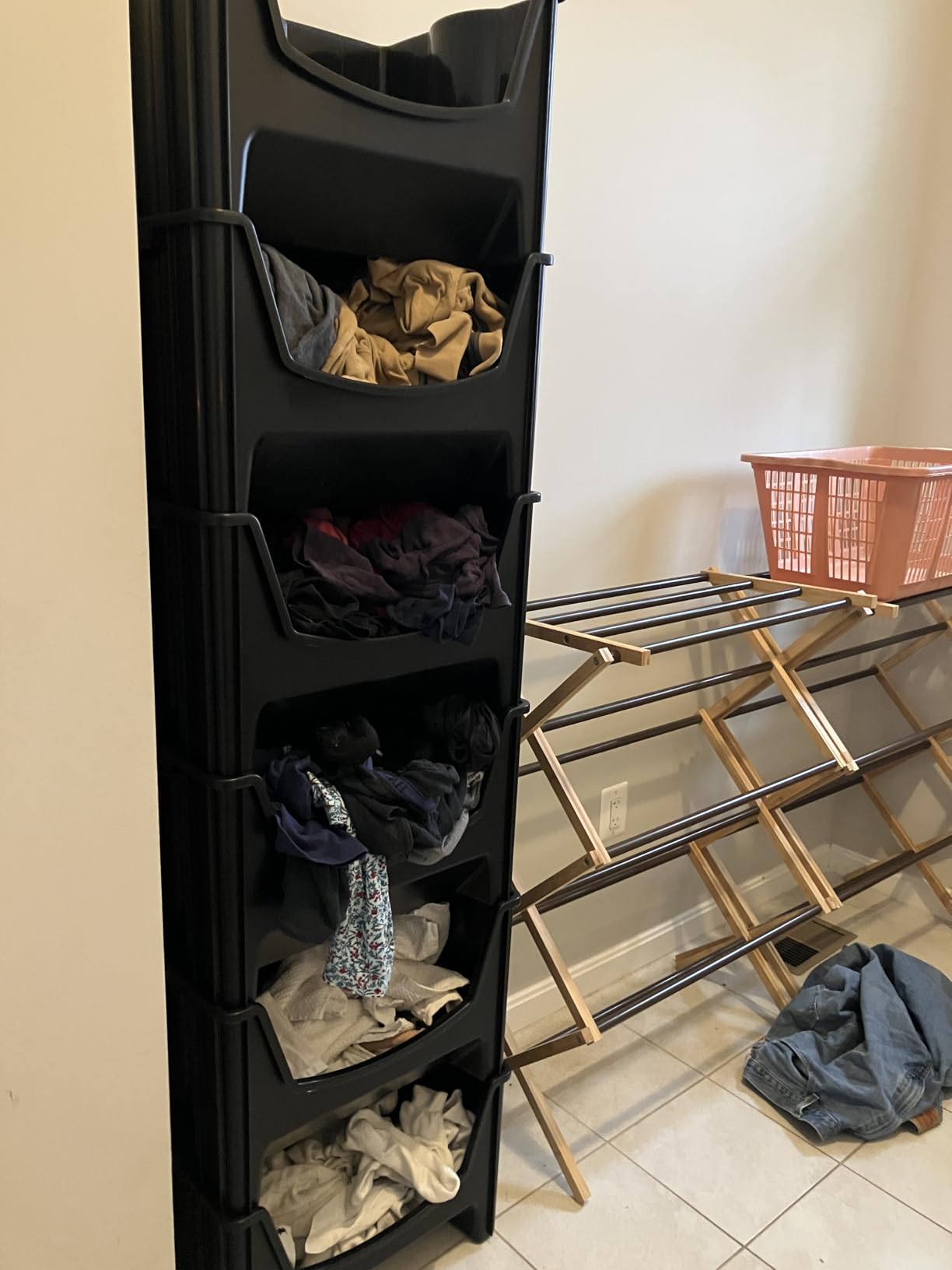 Mighty Tuff Jumbo Stackable Storage Bins, Pack of 3, Easy-Access Storage, Large Easy-to-Grip Handles, Wide Front Opening, Interlocking, Stack Vertically, Black customer photo 1