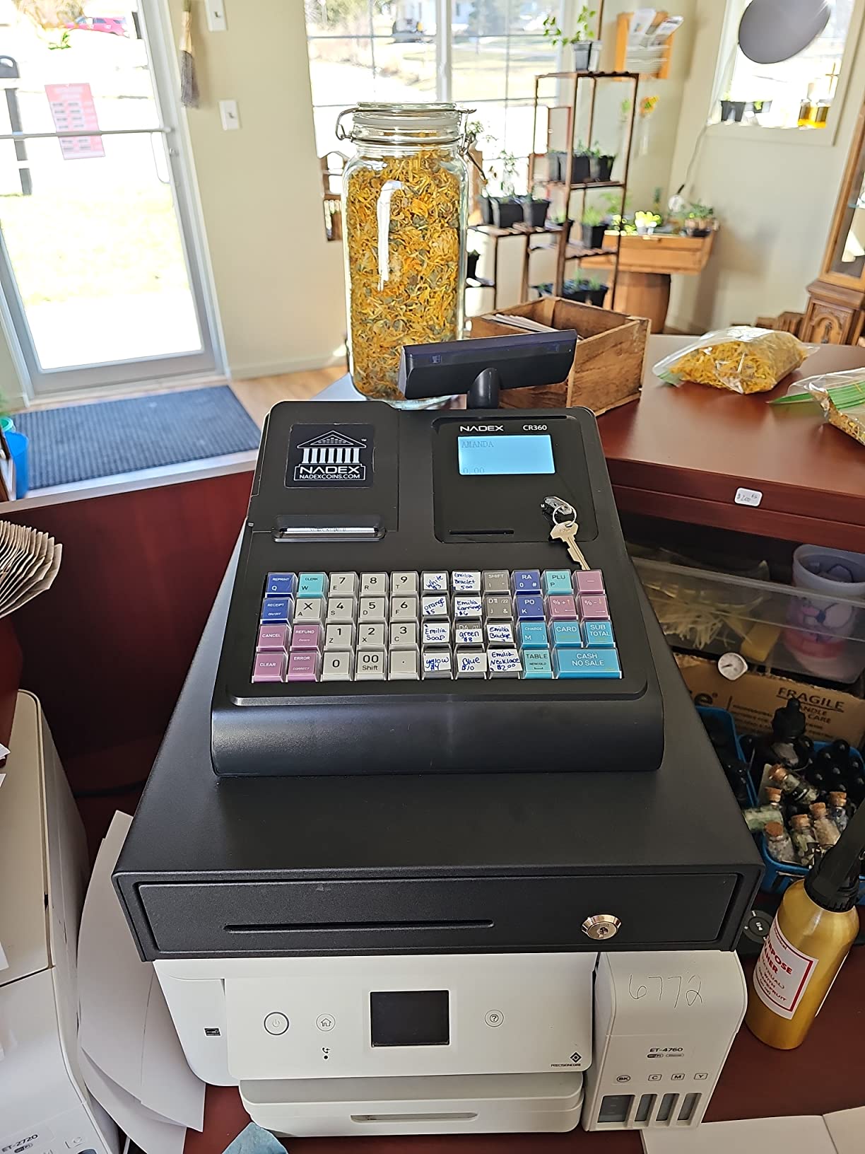 Nadex CR360 Cash Register, 4700 Lookups 50 Dept 50 Clerks, Quick Load Thermal Printer, Compact Size, Cash and Coin Drawer, Black customer photo 1