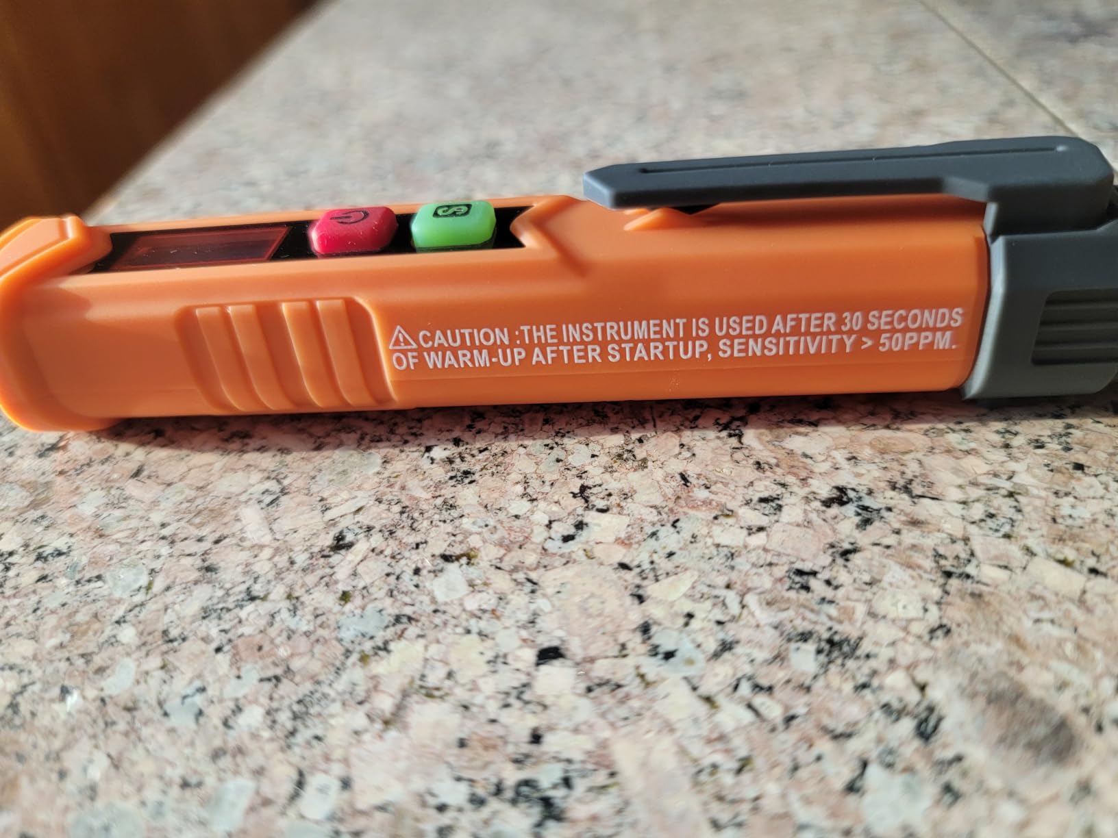 PT199 Natural Gas Leak Detector with Audible & Visual Alarm, Portable Gas Sniffer to Locate Combustible Sources Like Methane, Propane for Home (Includes Battery x2) - Orange customer photo 2