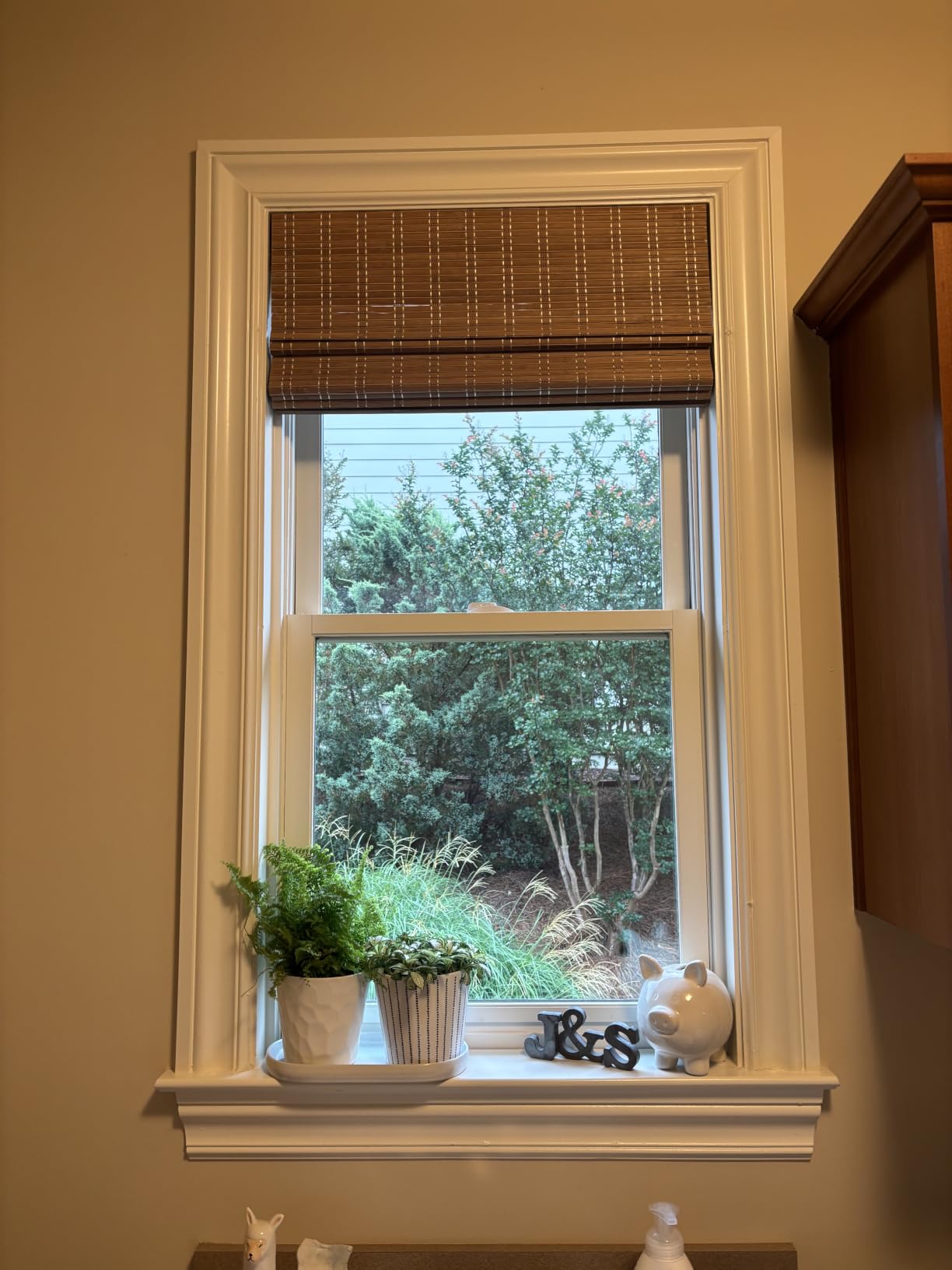 LazBlinds No Drill Cordless Bamboo Roman Shades, 34