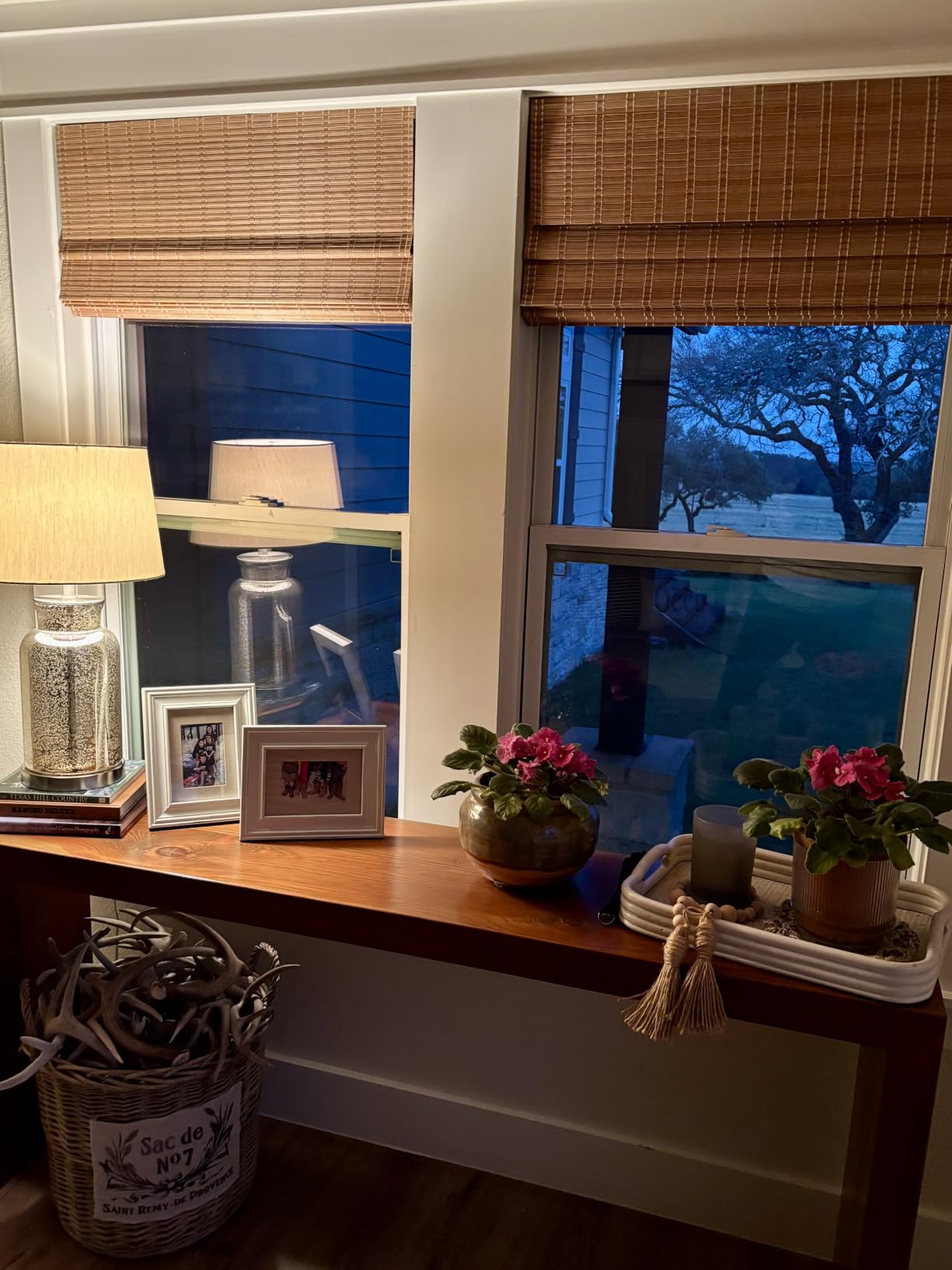 LazBlinds No Drill Cordless Bamboo Roman Shades, 34