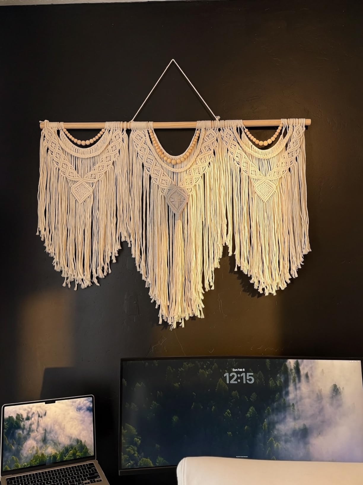 Large Macrame Wall Hanging - Boho Tapestry Macrame Wall Decor Art - Chic Bohemian Handmade Woven Tapestry customer photo 2