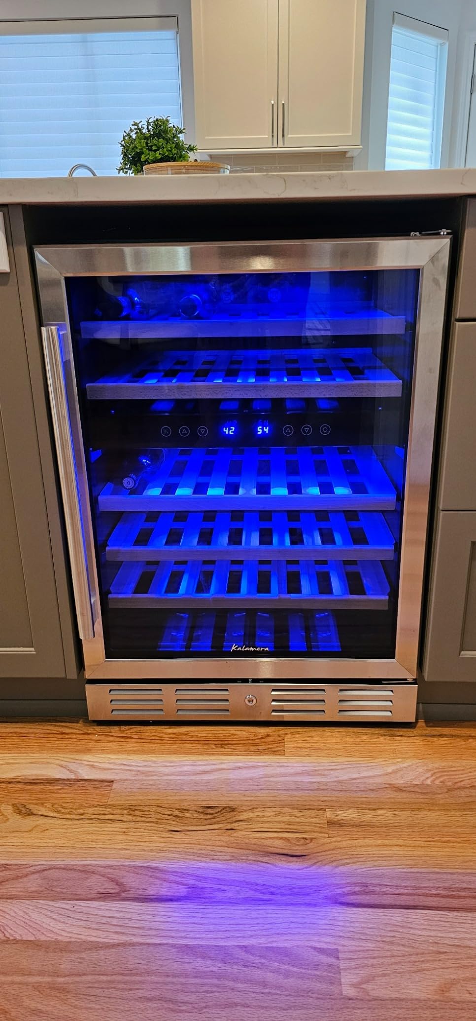 Kalamera 24 inch Wine Cooler, 37 Bottle Dual Zone Built-in or Freestanding | Wine Fridge with Stainless Steel Reversible Glass Door, for Home, Kitchen or Office customer photo 2