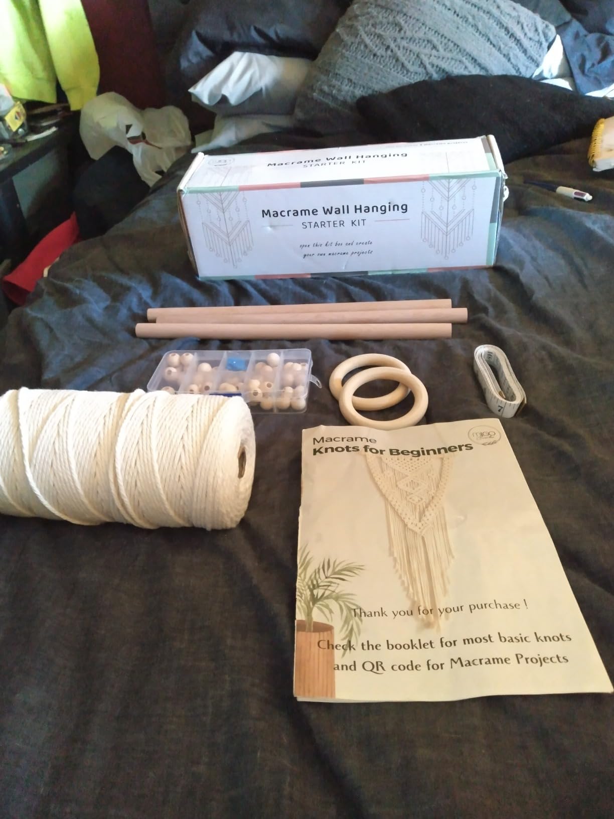 MIGO Creates DIY Macrame Kit for Beginners with 9 Macrame Projects Ebook, 115 Pcs Macrame Supplies & 220yd Cotton Yarn | Create Unique Bohemian Decor Craft Projects! Perfect DIY Crafts for Adults! customer photo 2