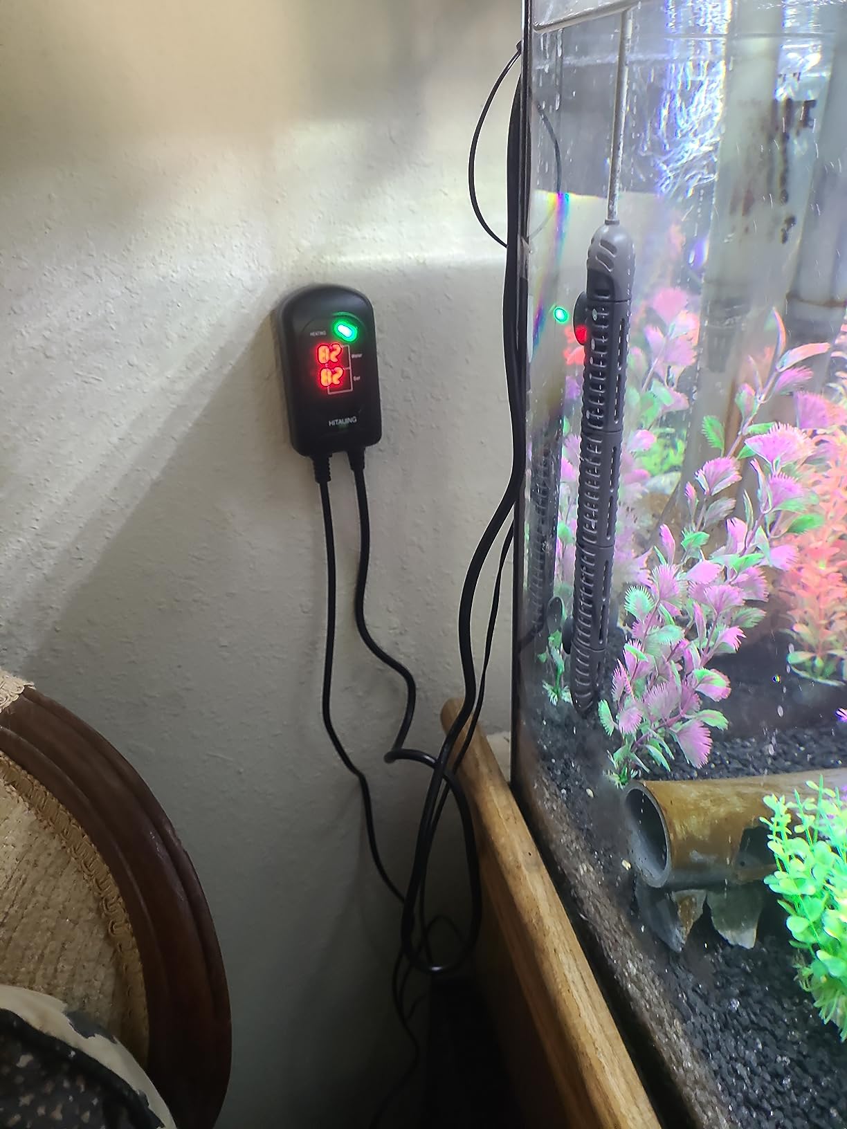 HiTauing Aquarium Heater, 300W Fish Tank Heater with LED Digital Display & 5 Safety Protection, Submersible Aquarium Heater with 2 Suction Cup and 8.2Ft Cord for 40-75 Gallon Fish Tank. customer photo 2