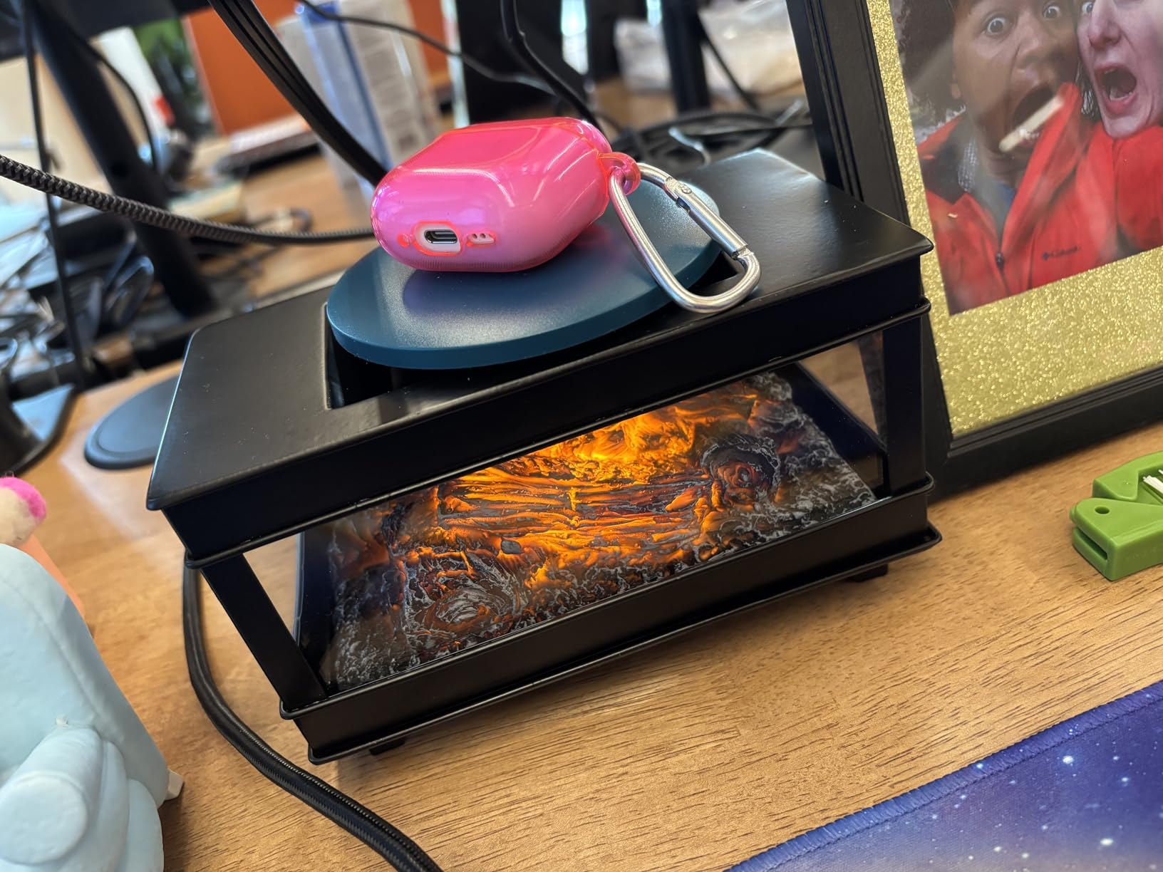 Fireplace Wax Melt Warmer, Electric Wax Warmer for Scented Wax | 3-Sided Glass Metal Wax Melter & Burner, Candle Warmer with LED Flame Glow, Fragrance Warmer for Home Office Decor Gifts customer photo 2
