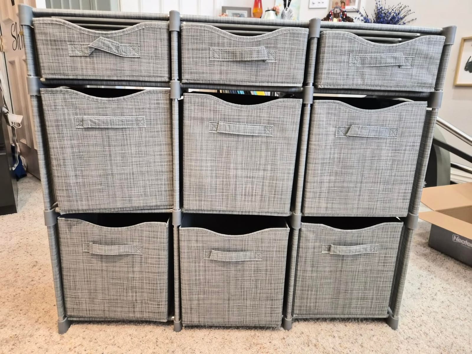 Cube Storage Organizer with Storage Bins Included - The Perfect Closet Organizers and Storage Solution. Includes 9 Storage Cubes, Great For Toy Storage, Closet Storage, Clothes Storage (Grey) customer photo 2